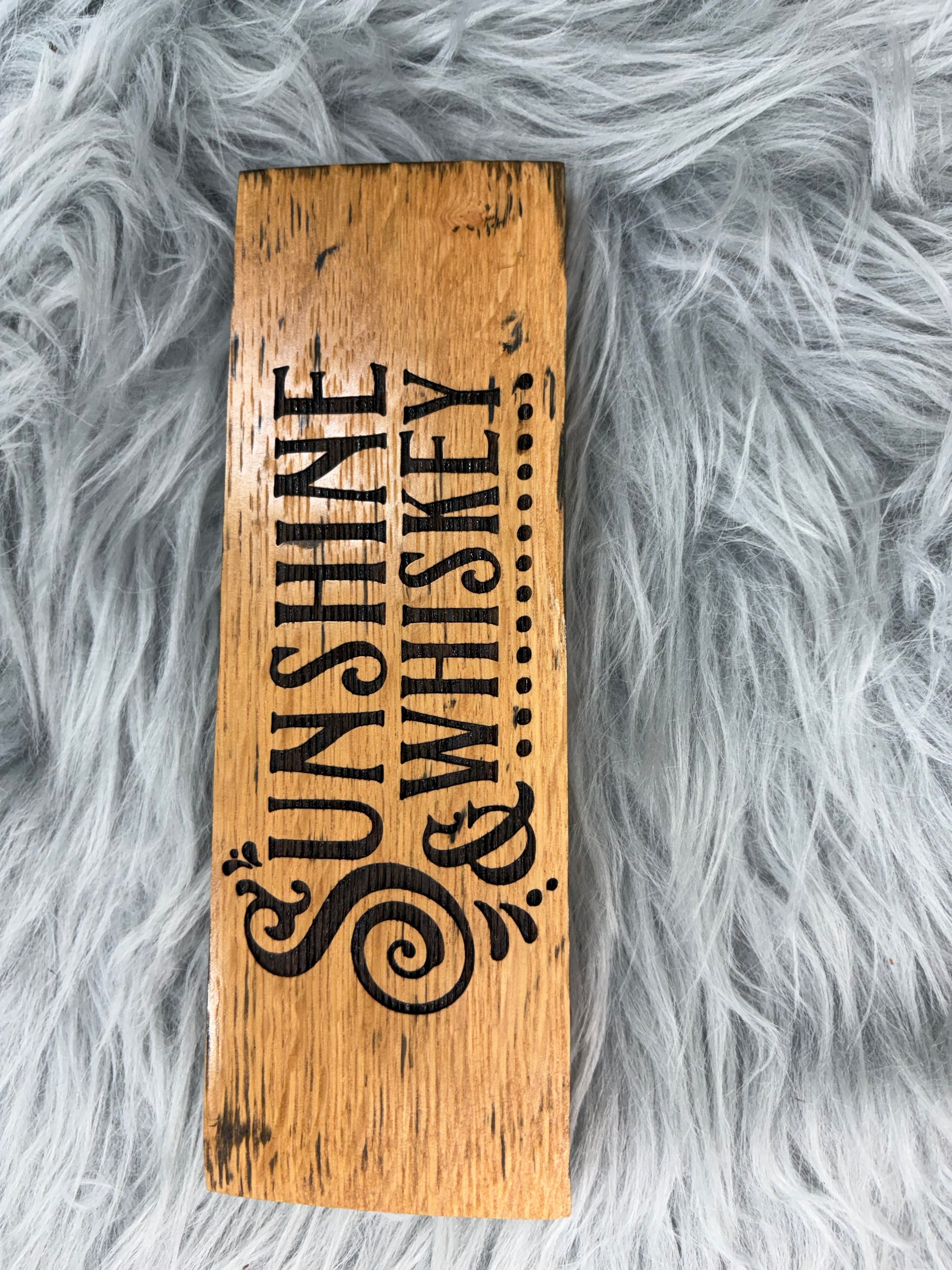 Sunshine and Whiskey Whiskey Barrel Stave Sign | Laser Engraved Rustic Mini Sign | 7.5” x 2.5” | $15