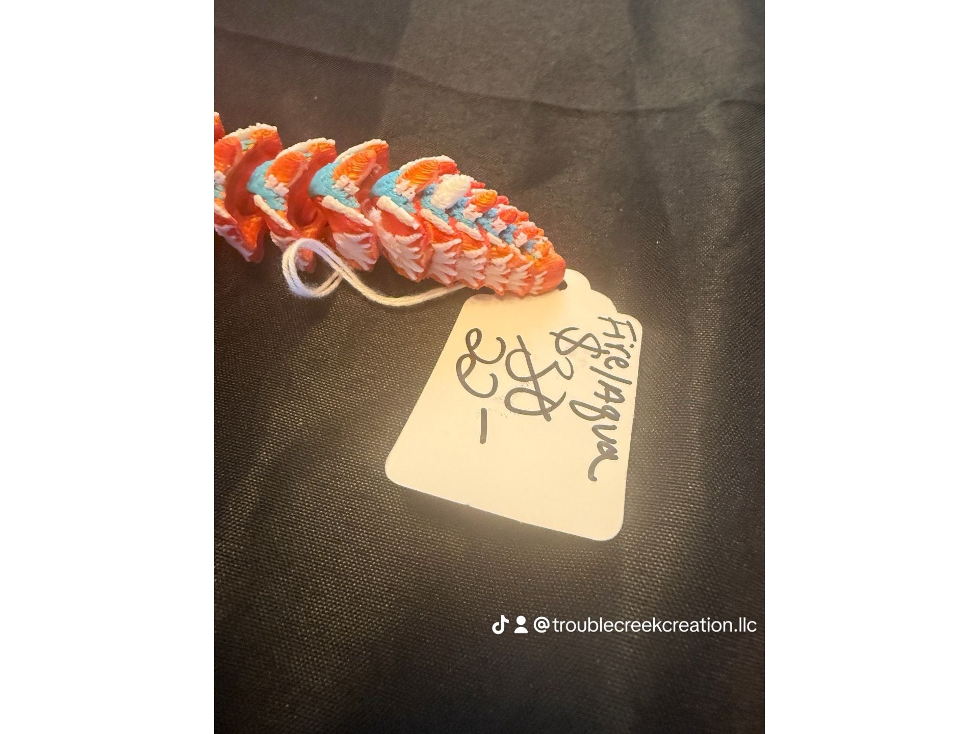 Blue and orange fox 3D printed fox dragon