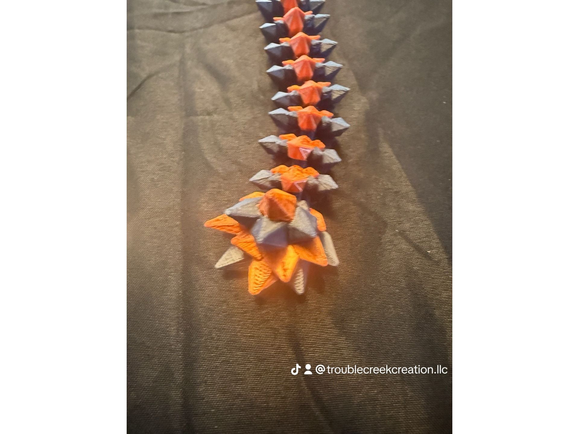 Blue and orange 3D crystal dragon