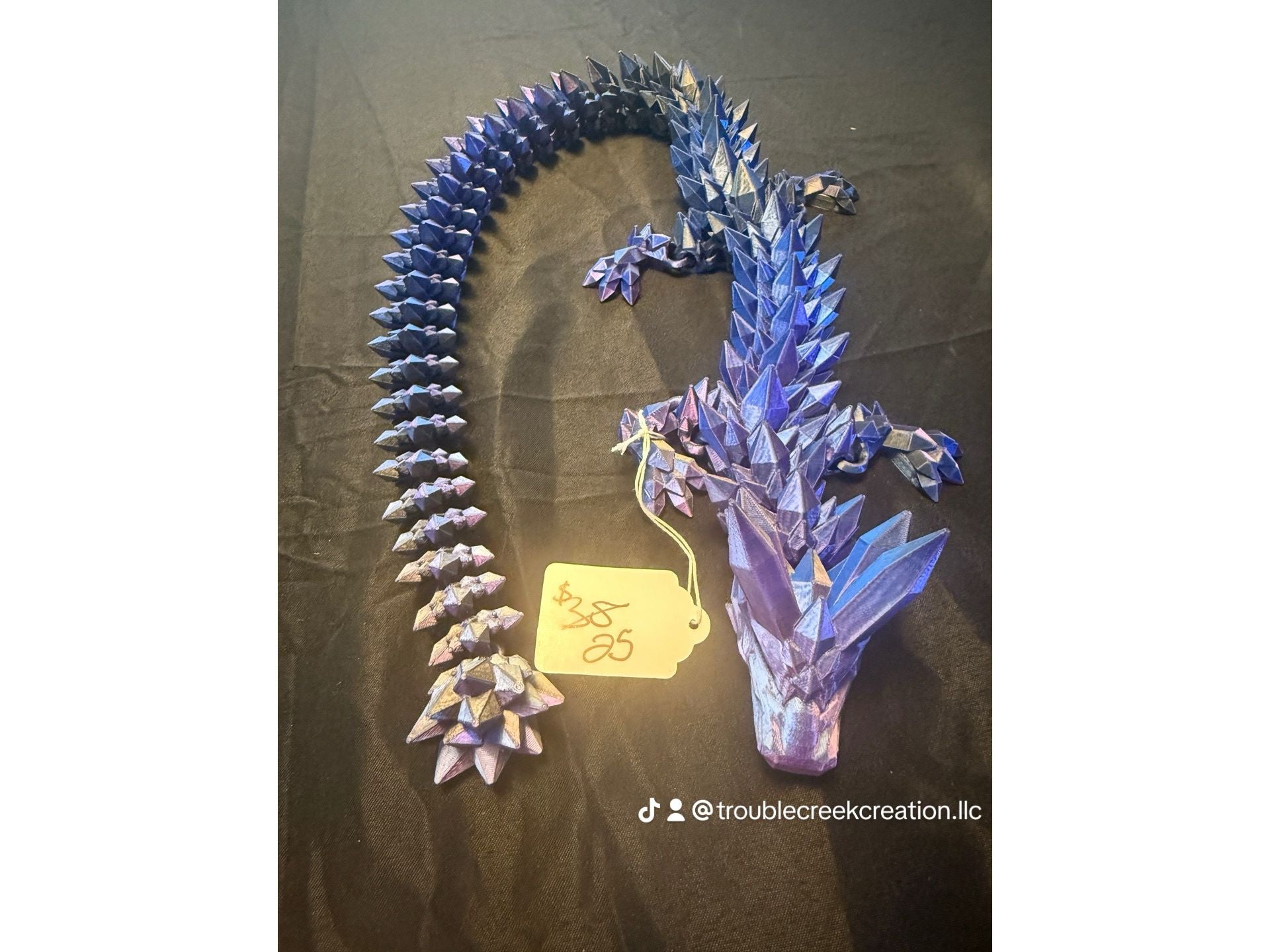 Magic blue 3D crystal dragon