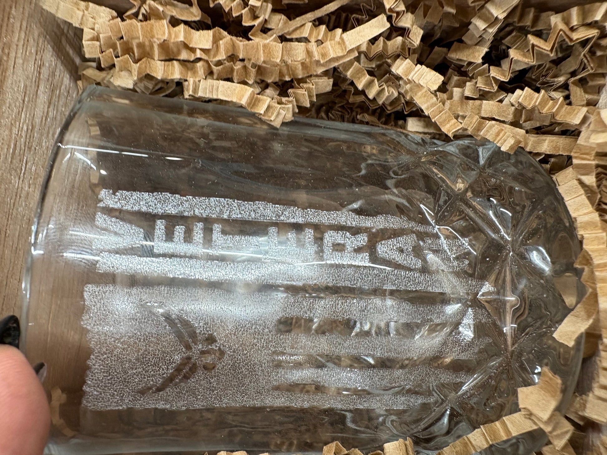 Handmade Air Force Whiskey Glass Box Set with Laser Engraved Slate Coaster | Military Gift | 5x5x4.5 Inches