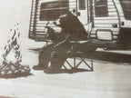 Live Edge Camper Scene with Moose & Bear | Laser Engraved Rustic Camping Decor | 11.5" x 16" | $35