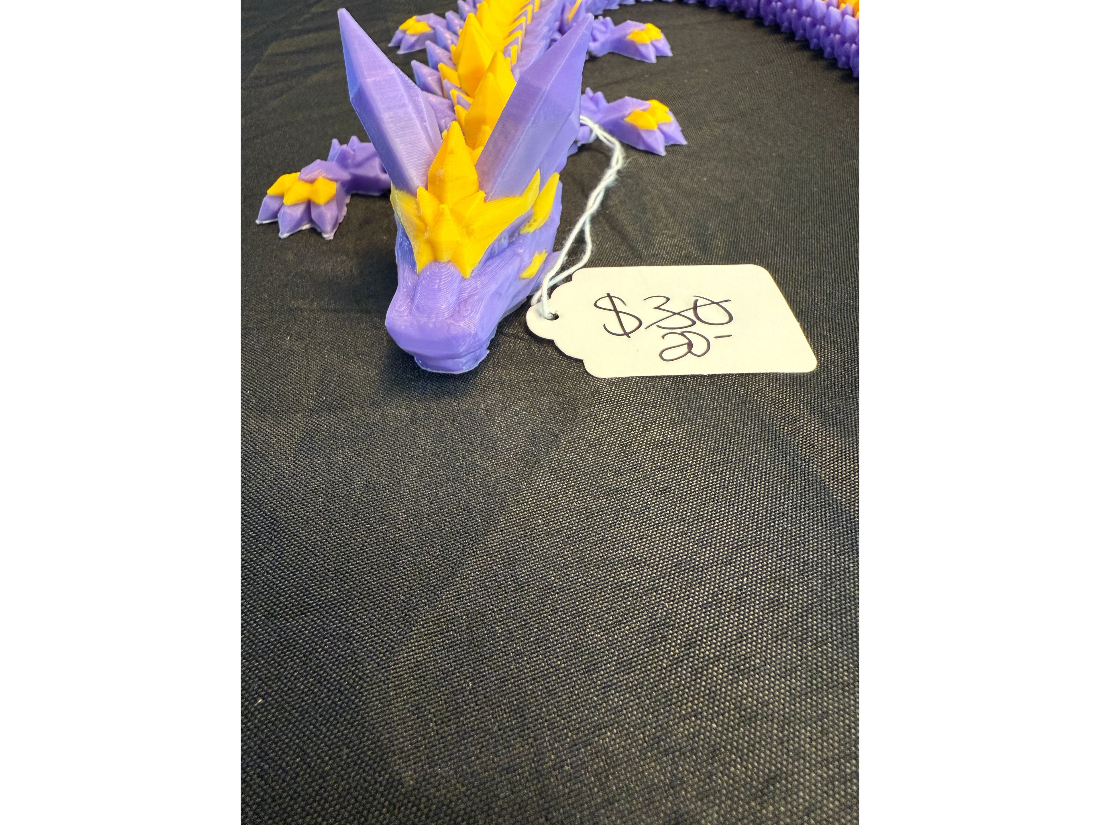 Purple and Gold 3D crystal dragon