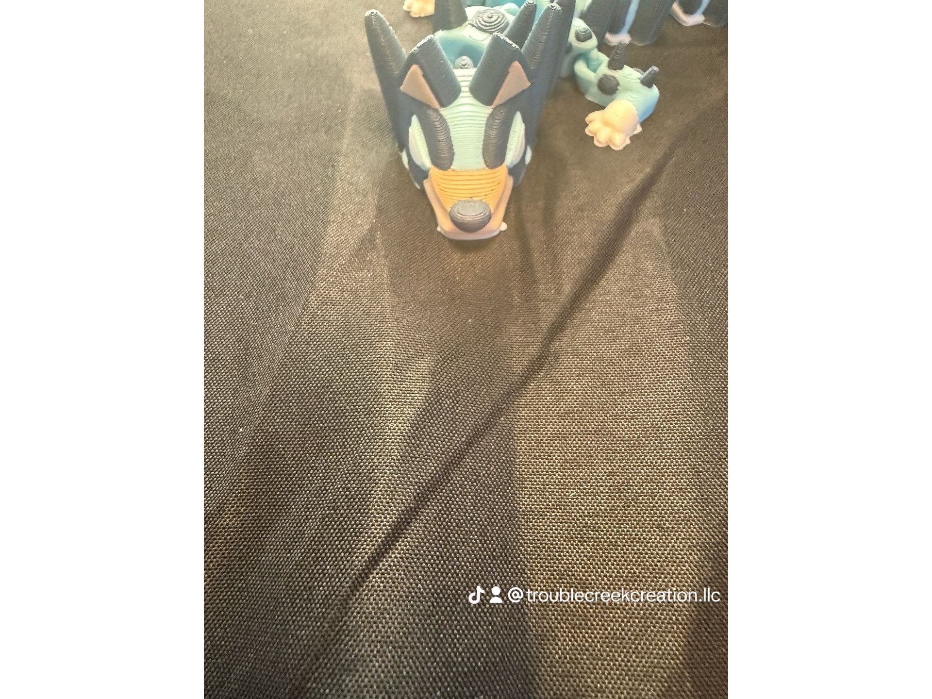 3D printed blue dog dragon