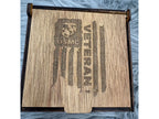 Handmade USMC Whiskey Glass Box Set with Laser Engraved Slate Coaster | Marine Corps Gift | 5x5x4.5 Inches