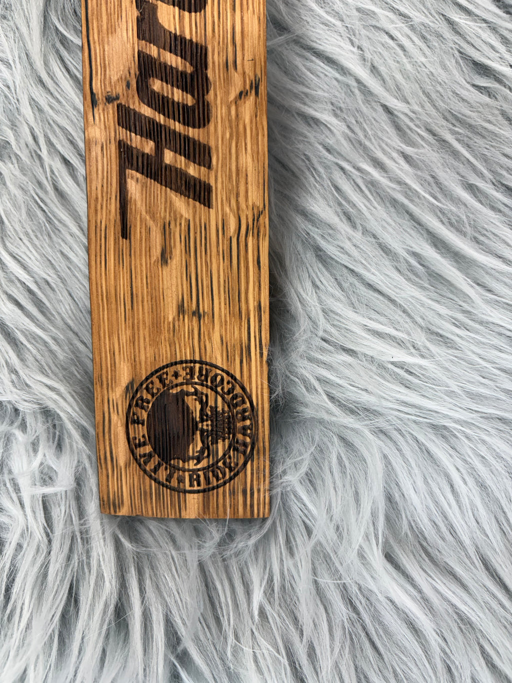 Harley Davidson Whiskey Barrel Stave Wall Art | Laser Engraved with Punisher Skulls | 19” x 2.5” | $50
