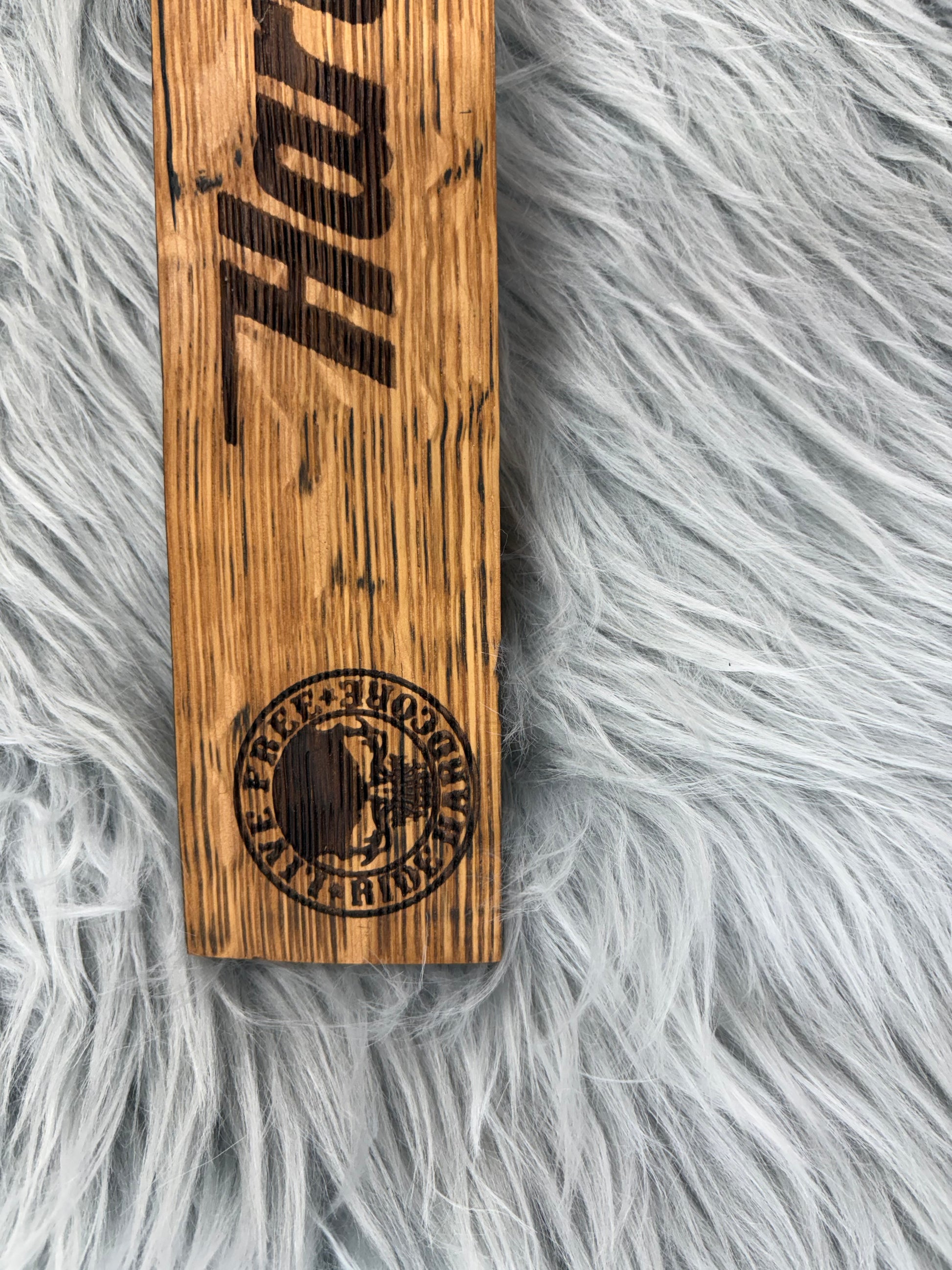 Harley Davidson Whiskey Barrel Stave Wall Art | Laser Engraved with Punisher Skulls | 19” x 2.5” | $50