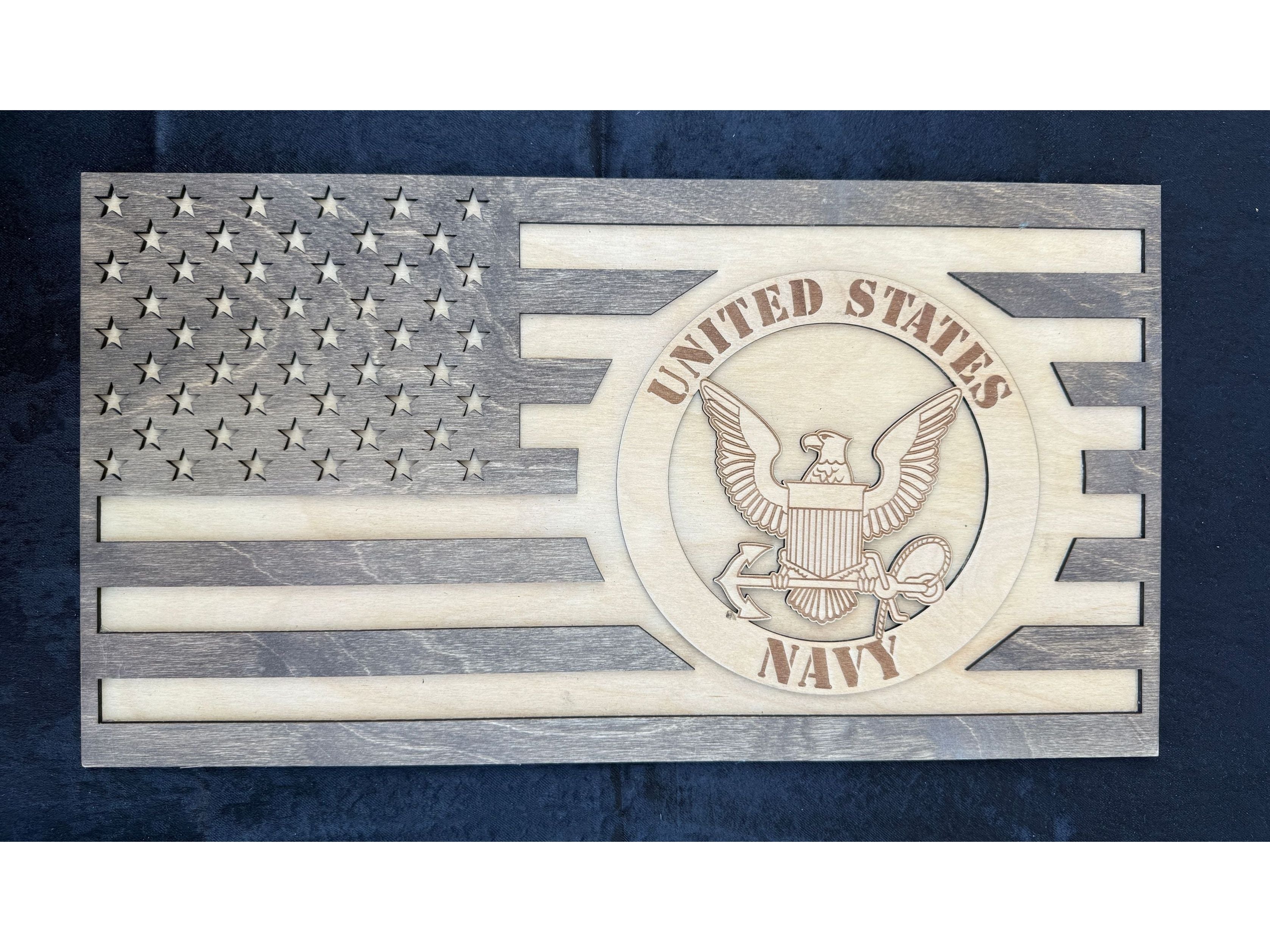 Laser Engraved Military Flag