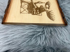 Live Edge Bear & Moose Drinking Laser Engraved Wood Sign | Rustic Cabin Bar Decor | 11" x 16" | $35