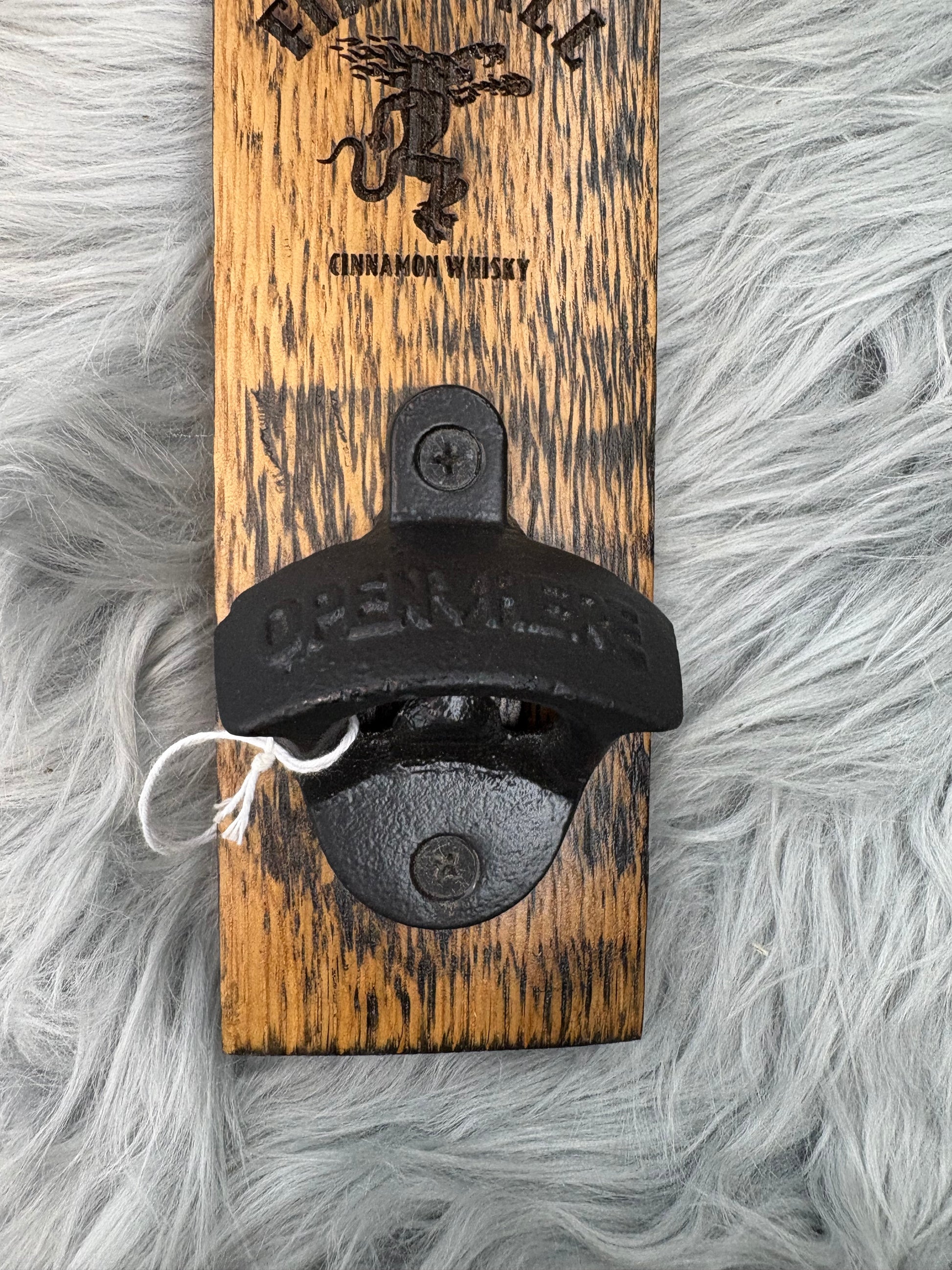 Jack Daniels “Bar Is Open” Wall Sign with Fireball Logo & Bottle Opener | Laser Engraved Whiskey Bar Decor | 17” x 3” | $30