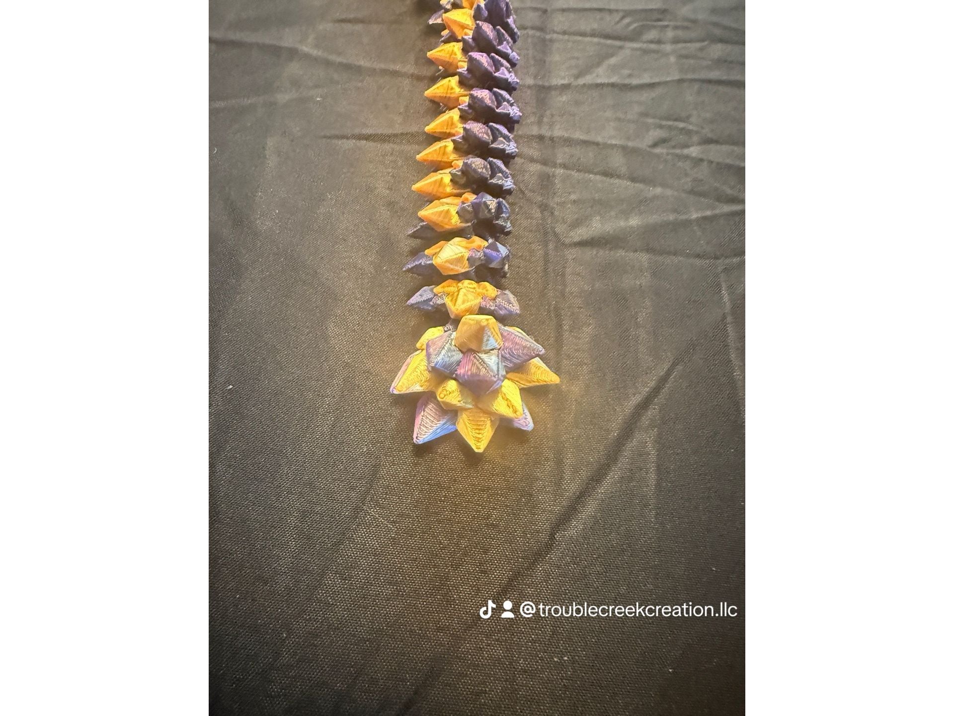 Purple and gold 3D crystal dragon