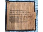 Handmade Space Force Whiskey Glass Box Set with Laser Engraved Slate Coaster | Military Gift | 5x5x4.5 Inches
