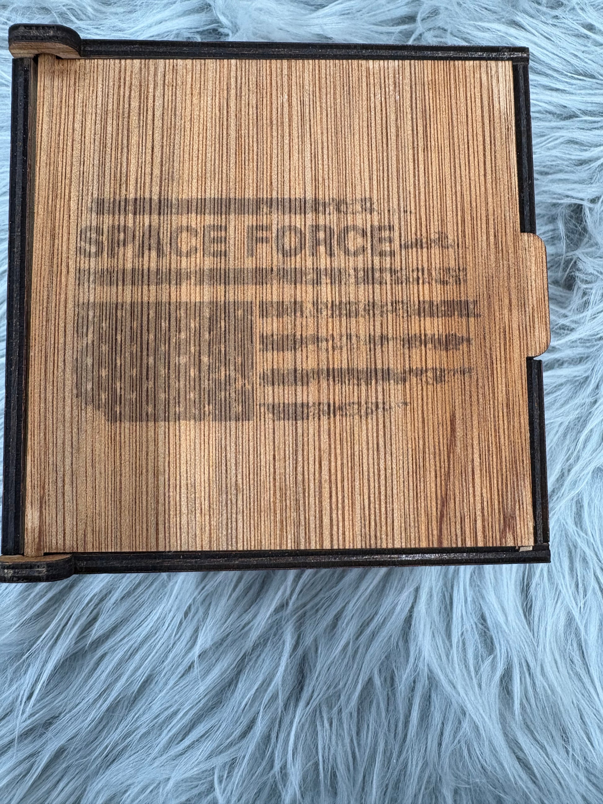 Handmade Space Force Whiskey Glass Box Set with Laser Engraved Slate Coaster | Military Gift | 5x5x4.5 Inches