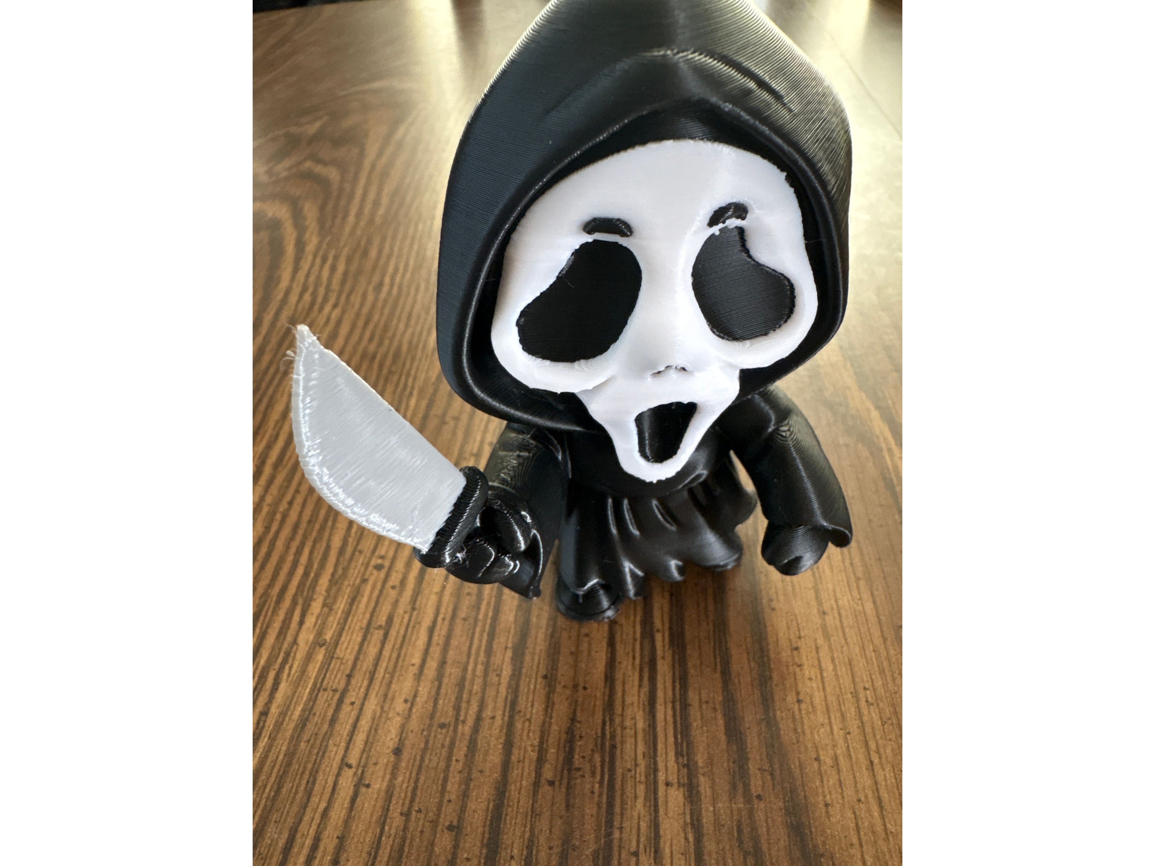 3D Printed Ghost Face Horror Figure – Halloween Decor, Horror Movie Collectible, Scream Inspired