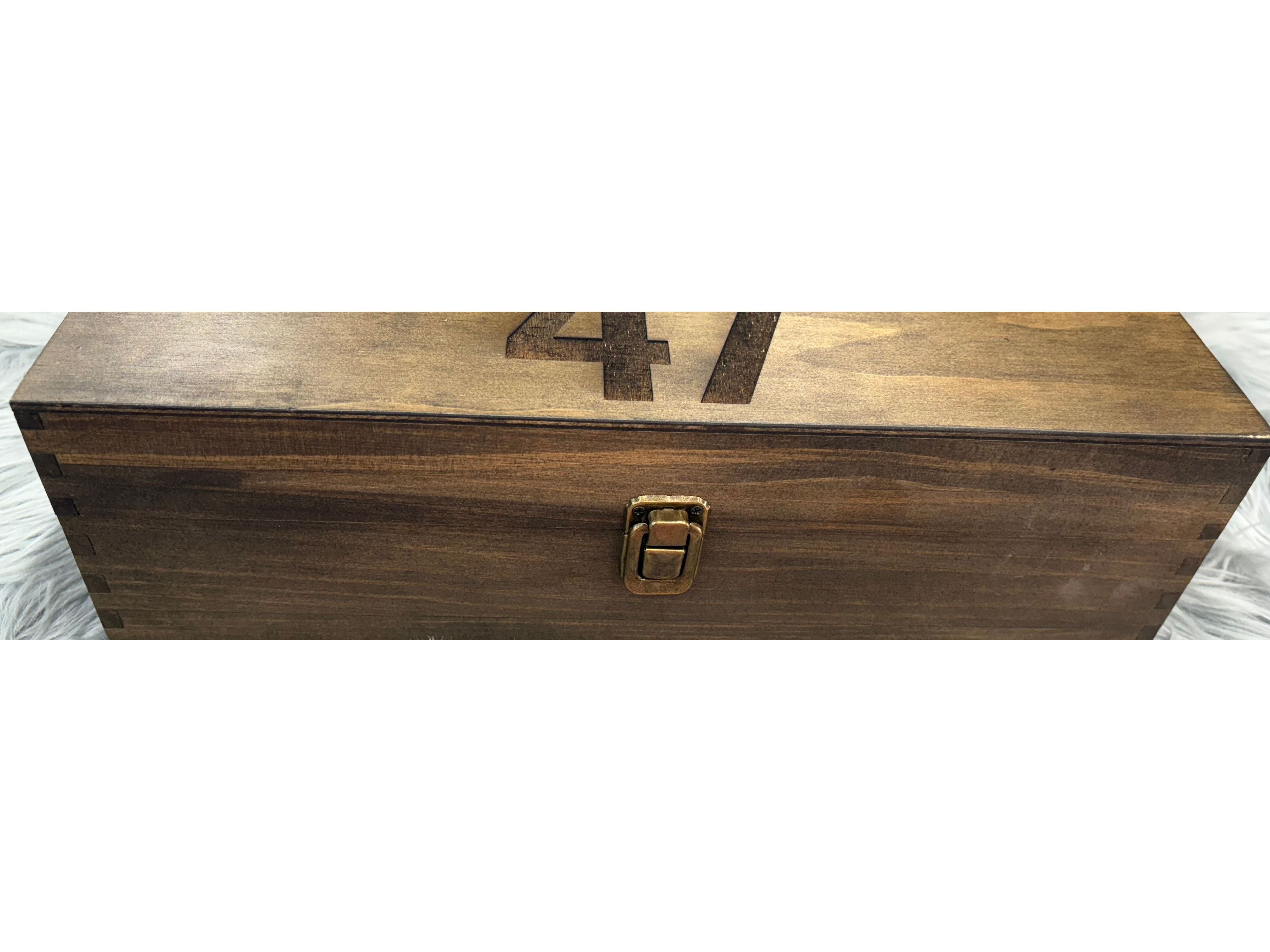 Laser Engraved 45-47 Decanter Set | Premium Gift Box with 4 Whiskey Glasses & Decanter – $120