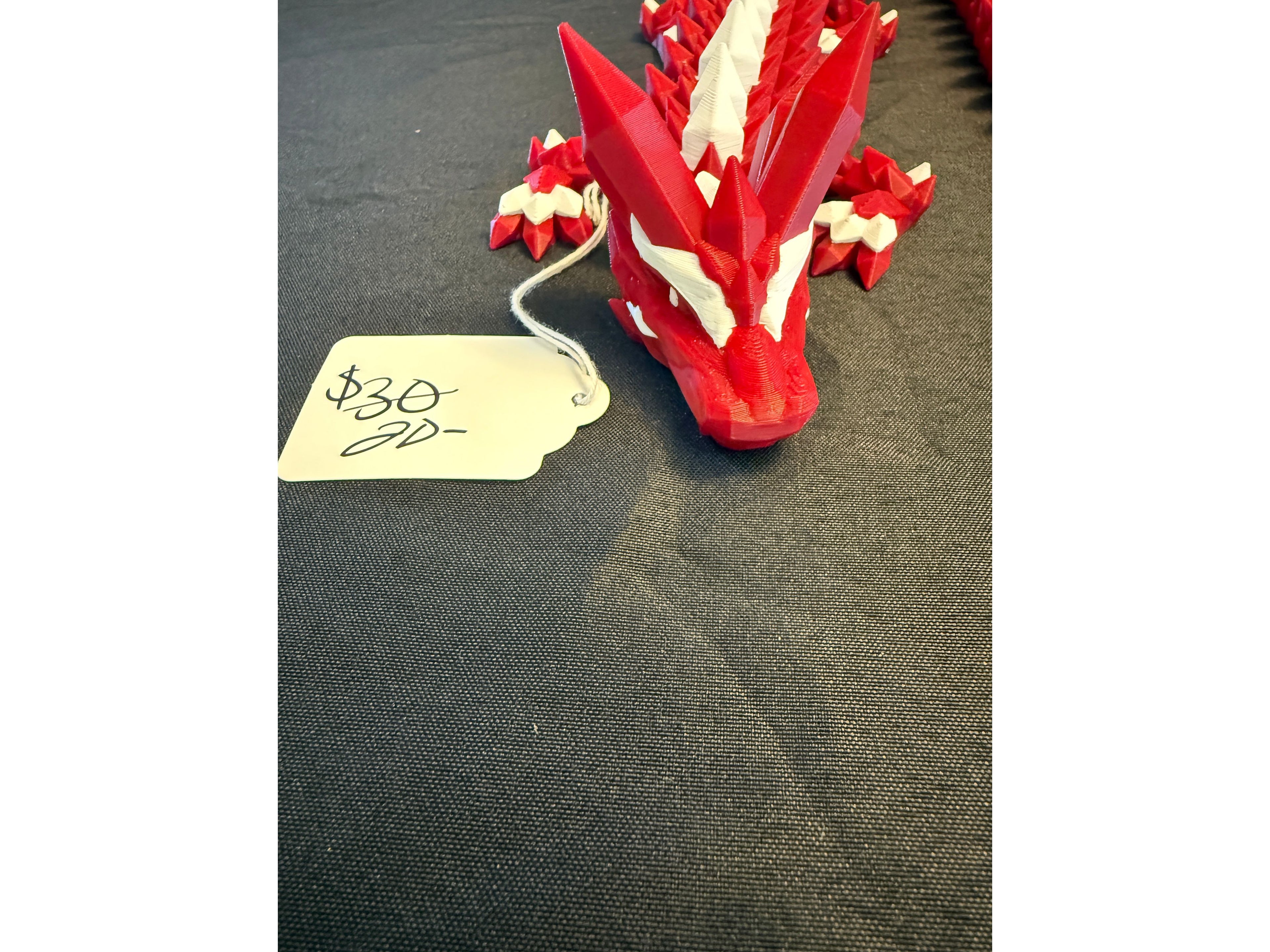 Red and white 3D crystal dragon