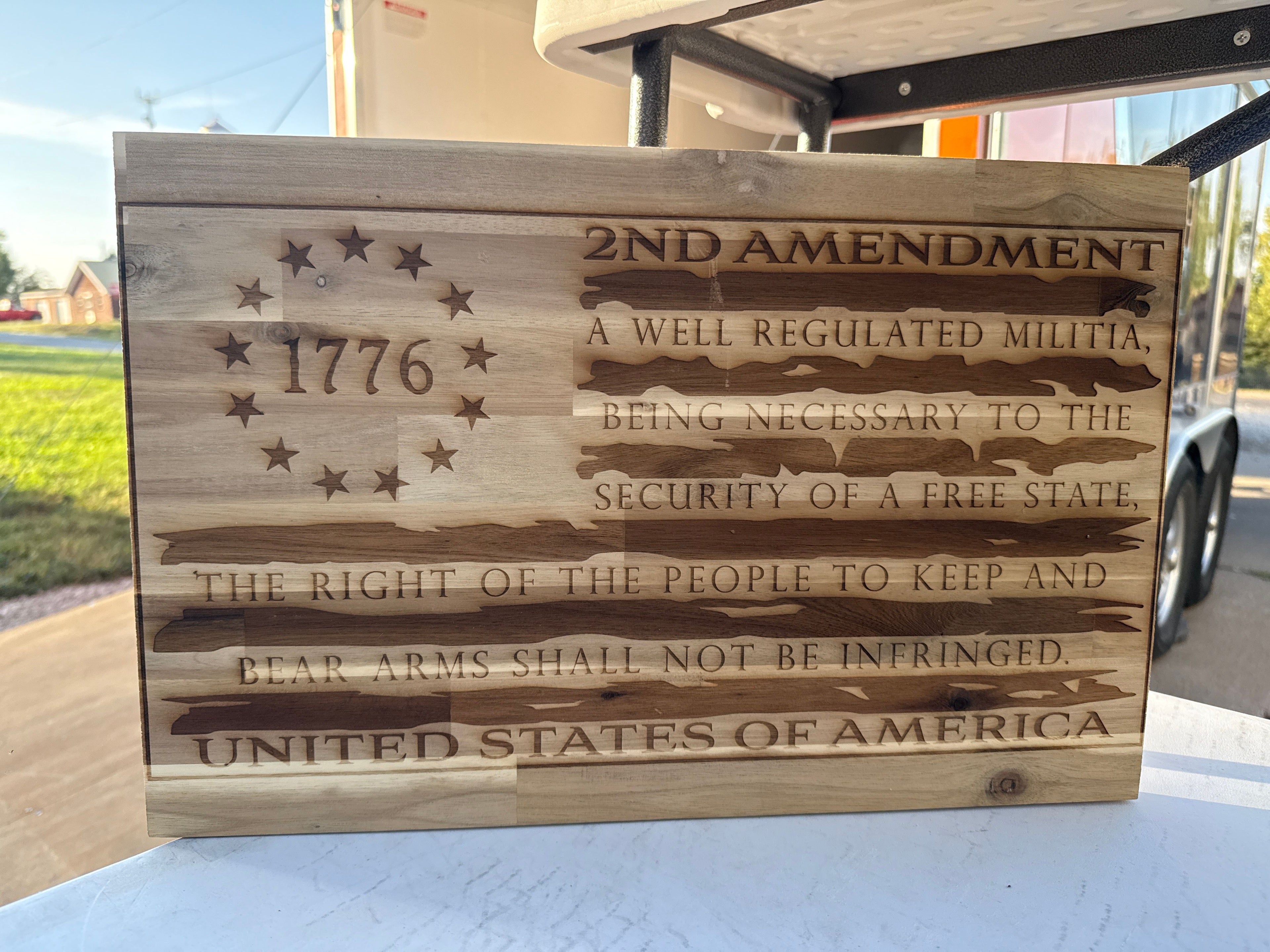 Second Amendment Wood Sign Laser Engraved Rustic Wall Decor