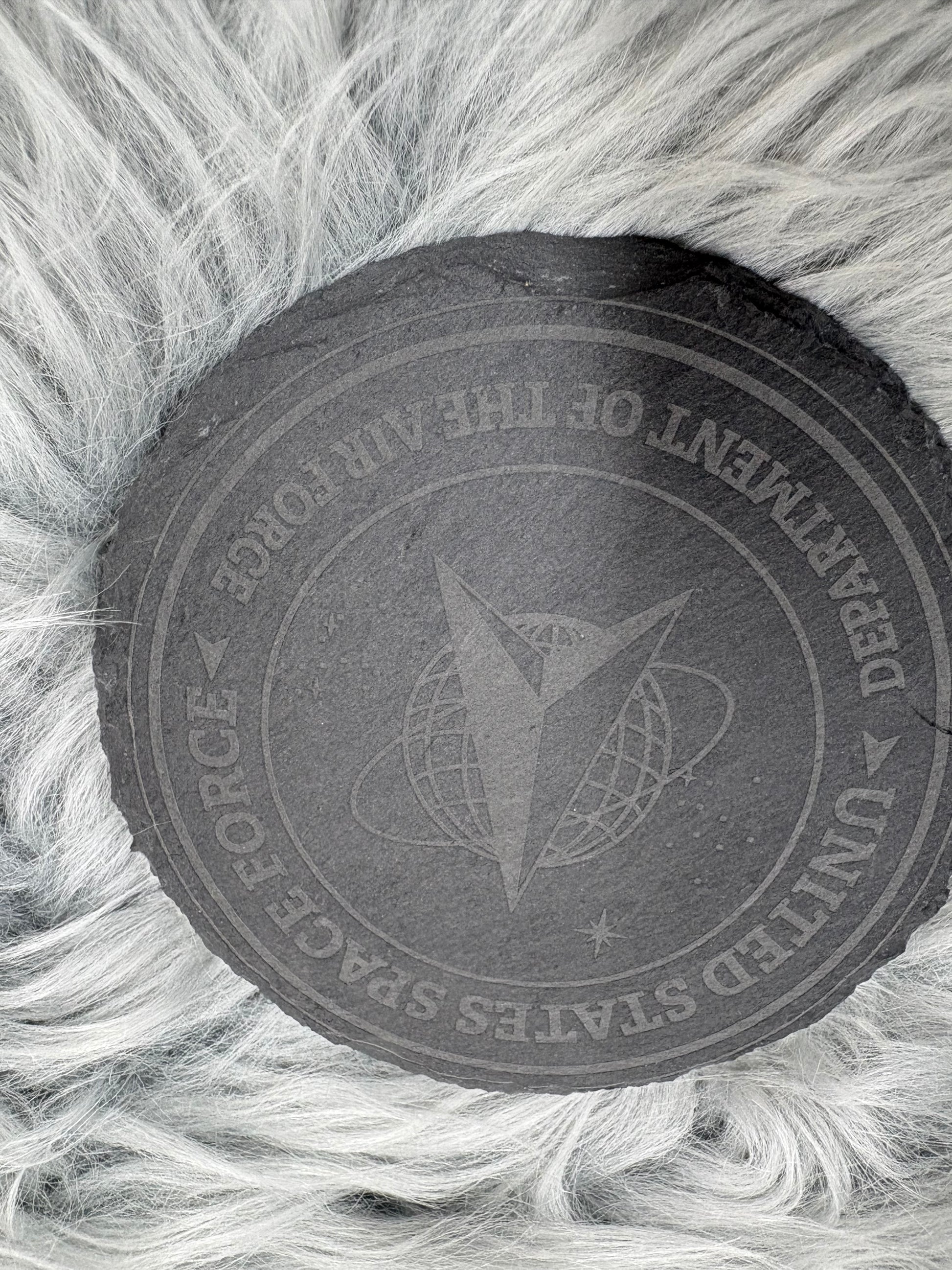 Handmade Space Force Whiskey Glass Box Set with Laser Engraved Slate Coaster | Military Gift | 5x5x4.5 Inches