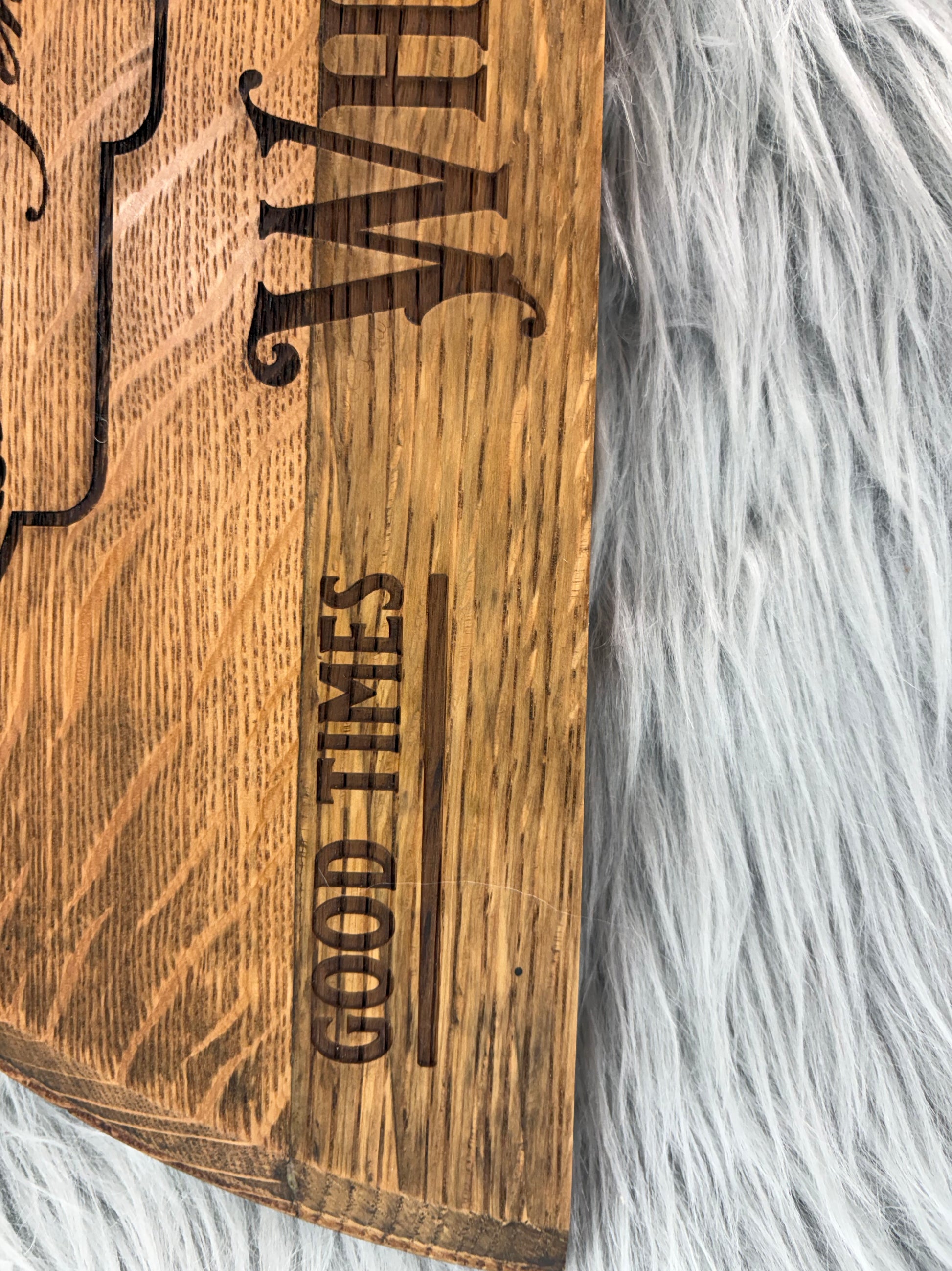Whiskey Barrel Stave Wall Sign – Jack Daniels Whiskey Bar with Harley Davidson Punisher | Laser Engraved Rustic Decor