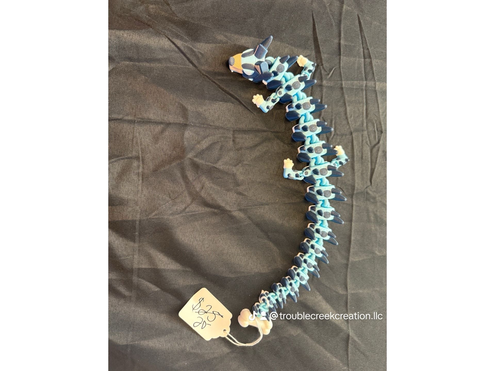 3D printed blue dog dragon