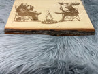 Live Edge Bear & Moose Drinking Laser Engraved Wood Sign | Rustic Cabin Bar Decor | 11" x 16" | $35