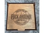 Handmade FAFO Whiskey Glass Box Set with Laser Engraved Slate Coaster | Bold Statement Gift | 5x5x4.5 Inches