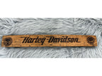 Harley Davidson Whiskey Barrel Stave Wall Art | Laser Engraved with Punisher Skulls | 19” x 2.5” | $50