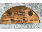 Whiskey Barrel Stave Wall Sign – Jack Daniels Whiskey Bar with Harley Davidson Punisher | Laser Engraved Rustic Decor