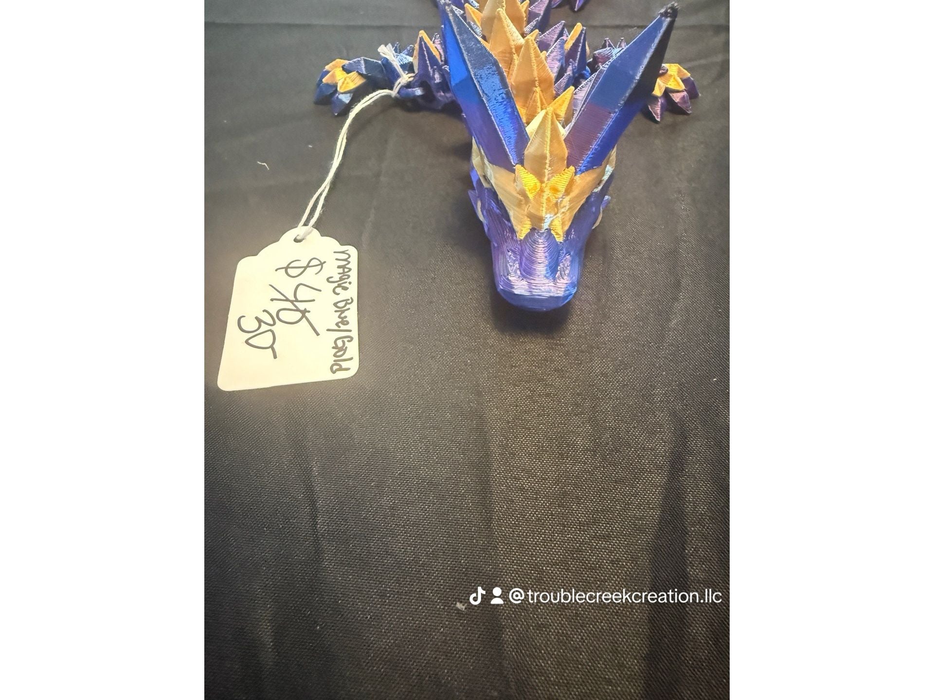 Purple and gold 3D crystal dragon