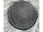 Handmade Air Force Whiskey Glass Box Set with Laser Engraved Slate Coaster | Military Gift | 5x5x4.5 Inches