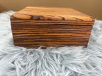 Handmade Zebra Wood Keepsake Box with Hinged Lid | Rustic Storage Display Gift Box – $65