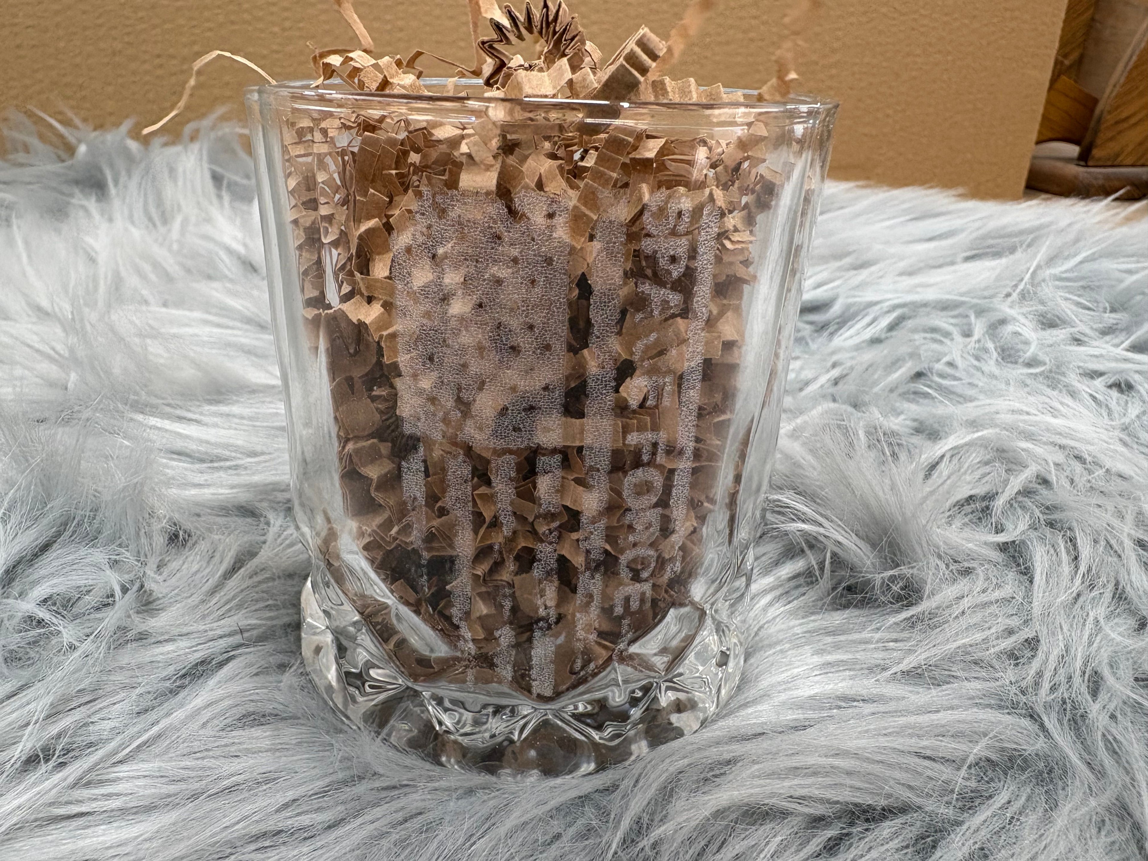 Handmade Space Force Whiskey Glass Box Set with Laser Engraved Slate Coaster | Military Gift | 5x5x4.5 Inches