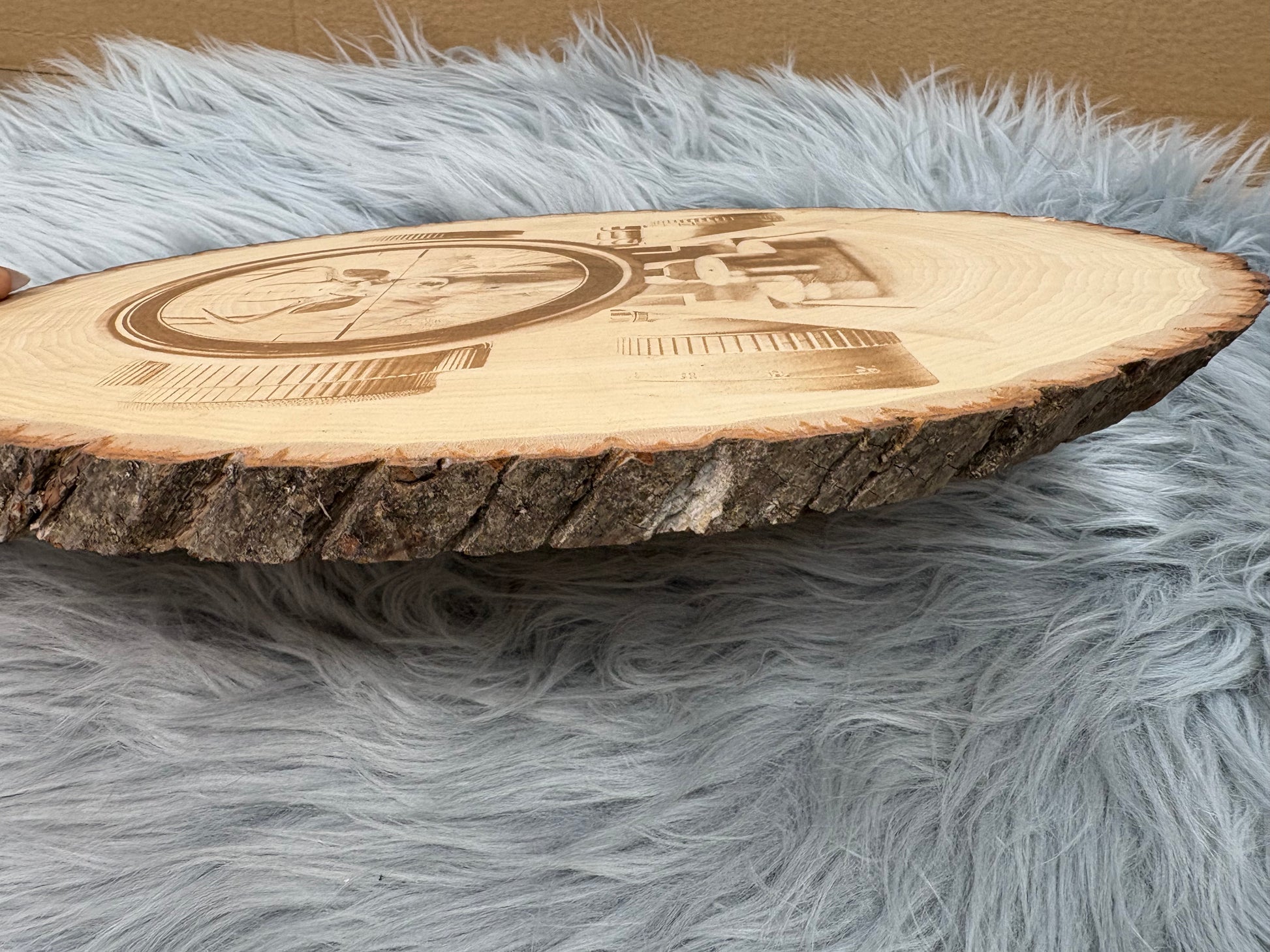 Live Edge Laser Engraved Deer in Scope Wall Art | Rustic Hunting Decor | 14" x 10.5"