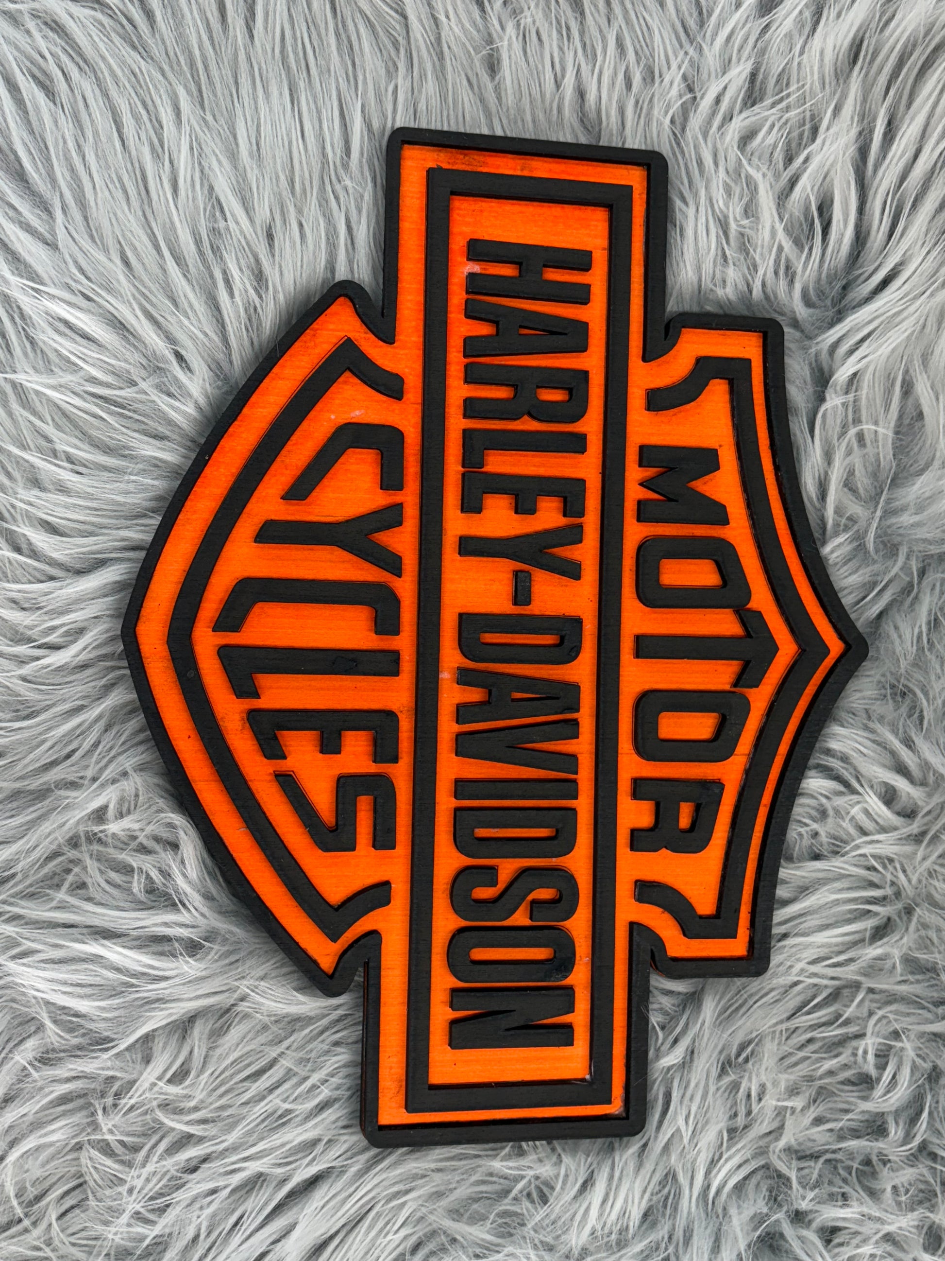 Harley cycles laser engraved sign