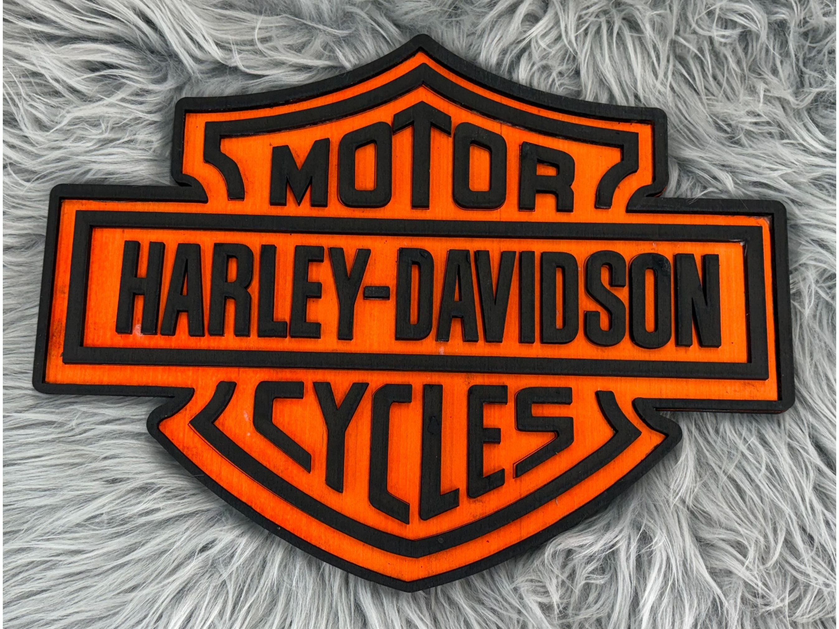 Harley cycles laser engraved sign