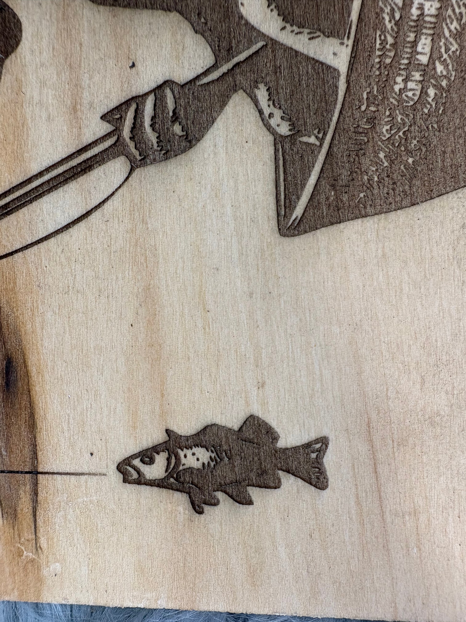 Live Edge Bear & Moose Fishing in a Boat | Laser Engraved Cabin Wall Art | 11" x 13" | $35
