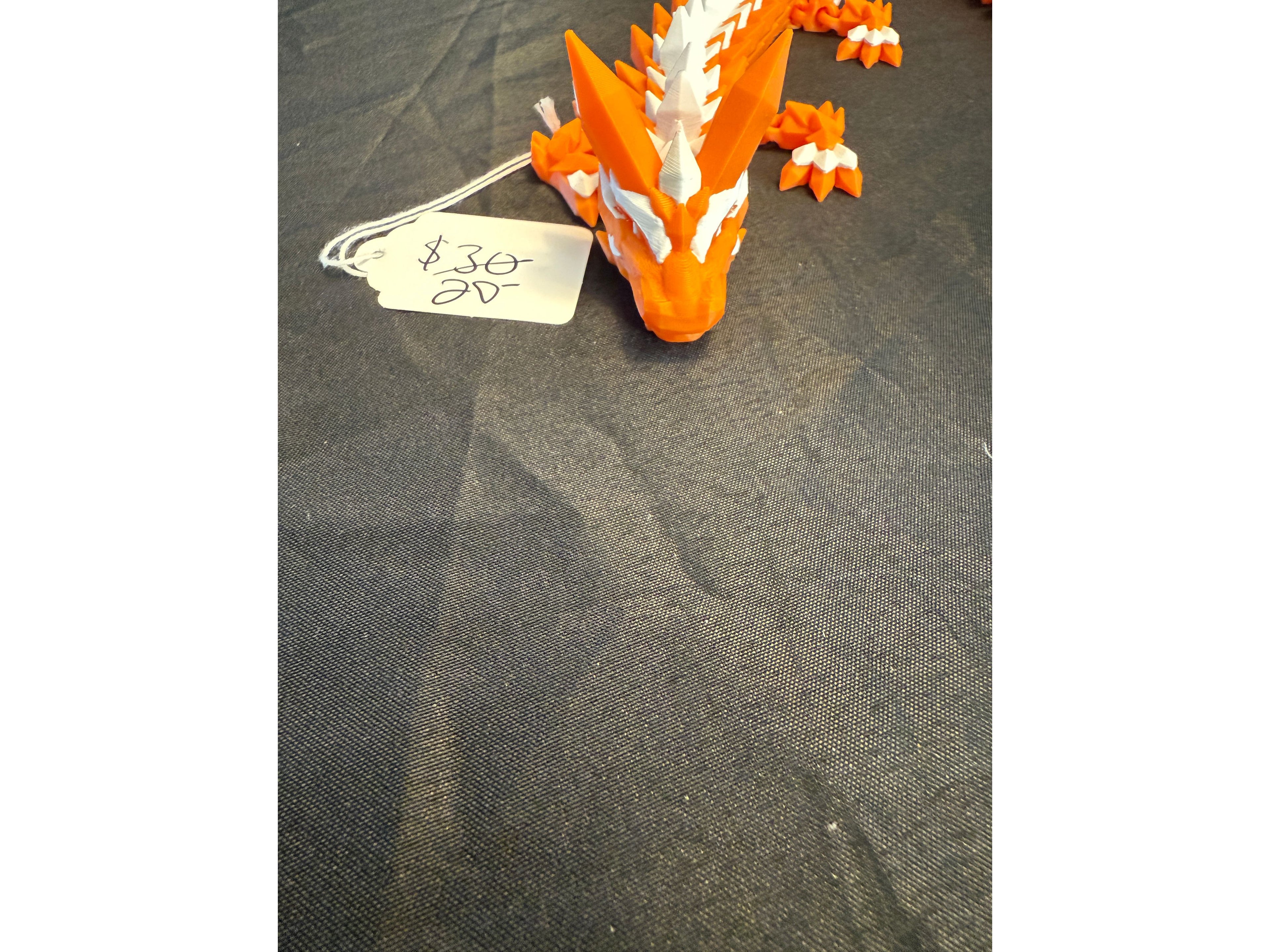 Orange and white 3D crystal dragon