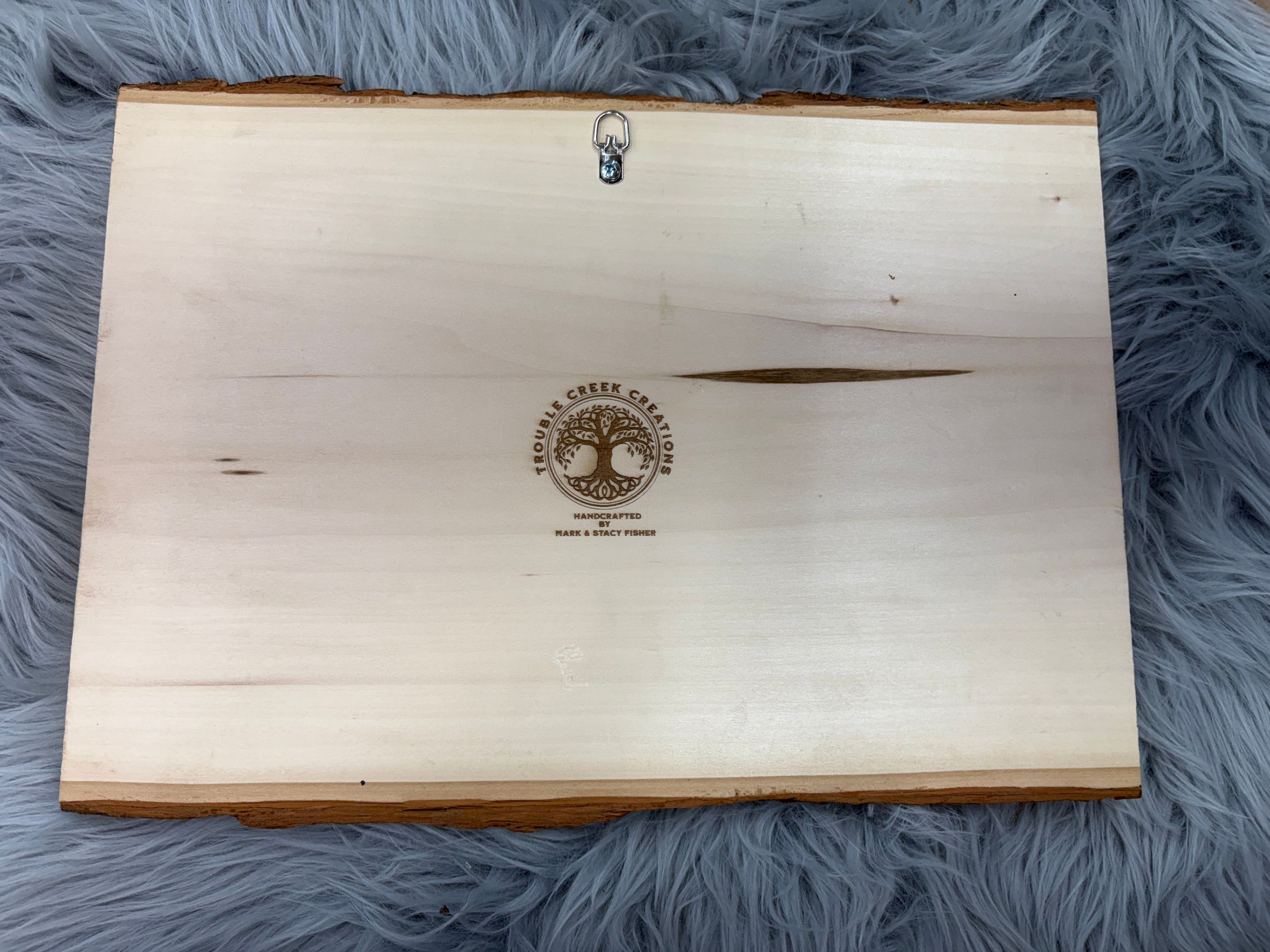 Live Edge Bear & Moose Drinking Laser Engraved Wood Sign | Rustic Cabin Bar Decor | 11" x 16" | $35