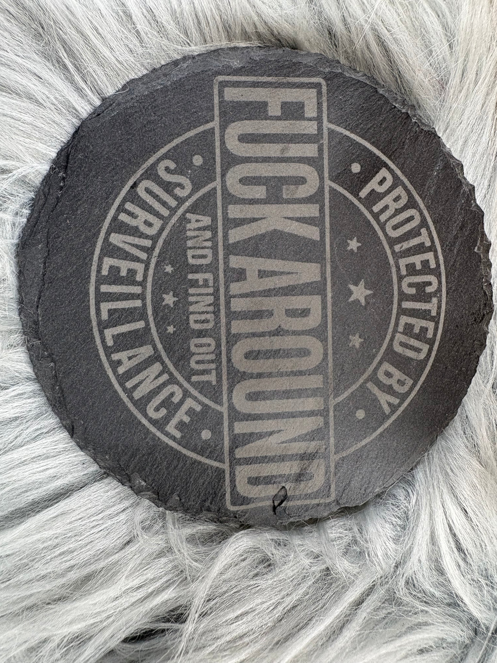 Handmade FAFO Whiskey Glass Box Set with Laser Engraved Slate Coaster | Bold Statement Gift | 5x5x4.5 Inches