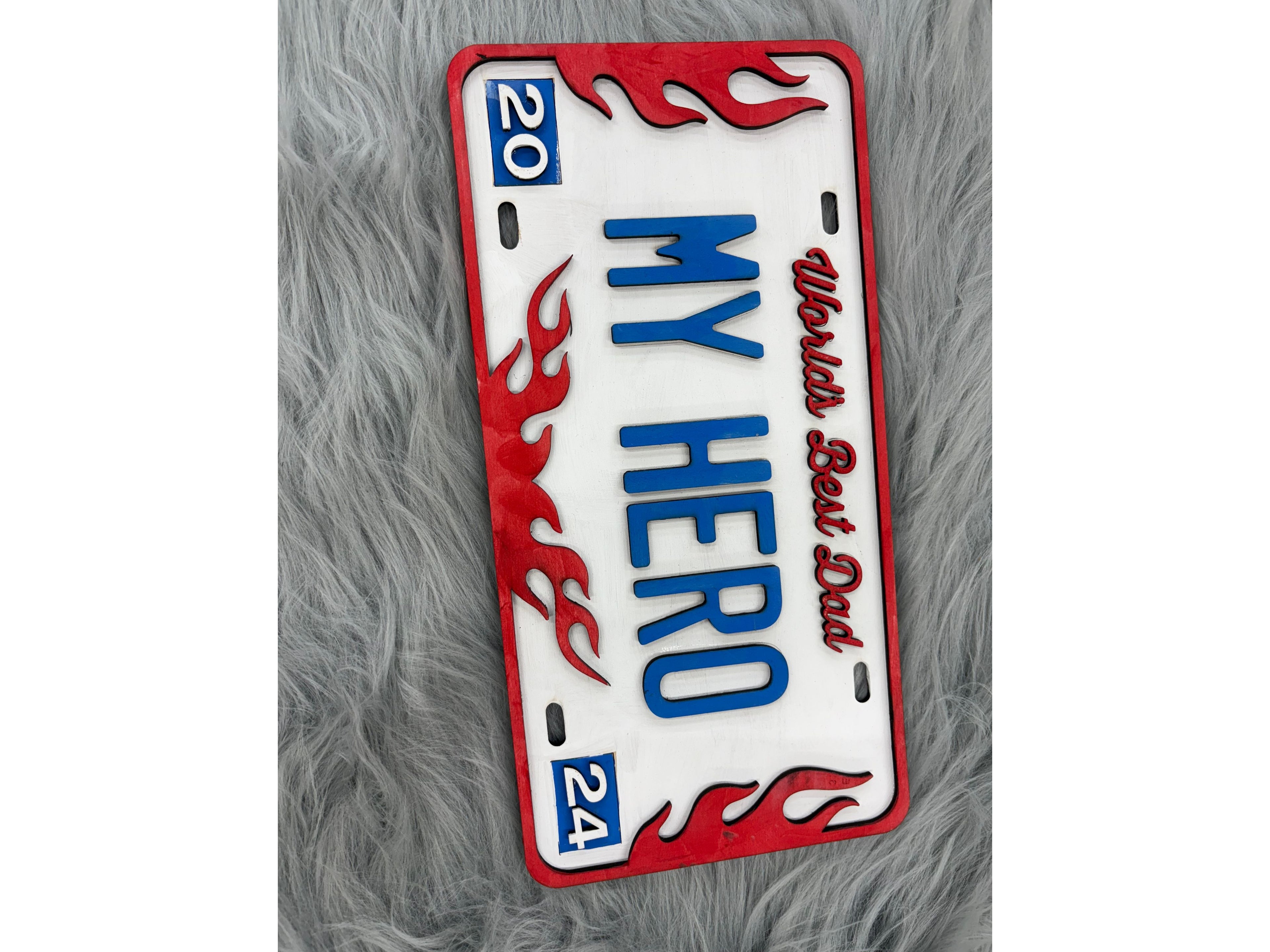 Custom 2024 Father’s Day License Plate Gift – Choose from 4 Unique Designs | 5.25" x 10.5" | Perfect Gift for Dad