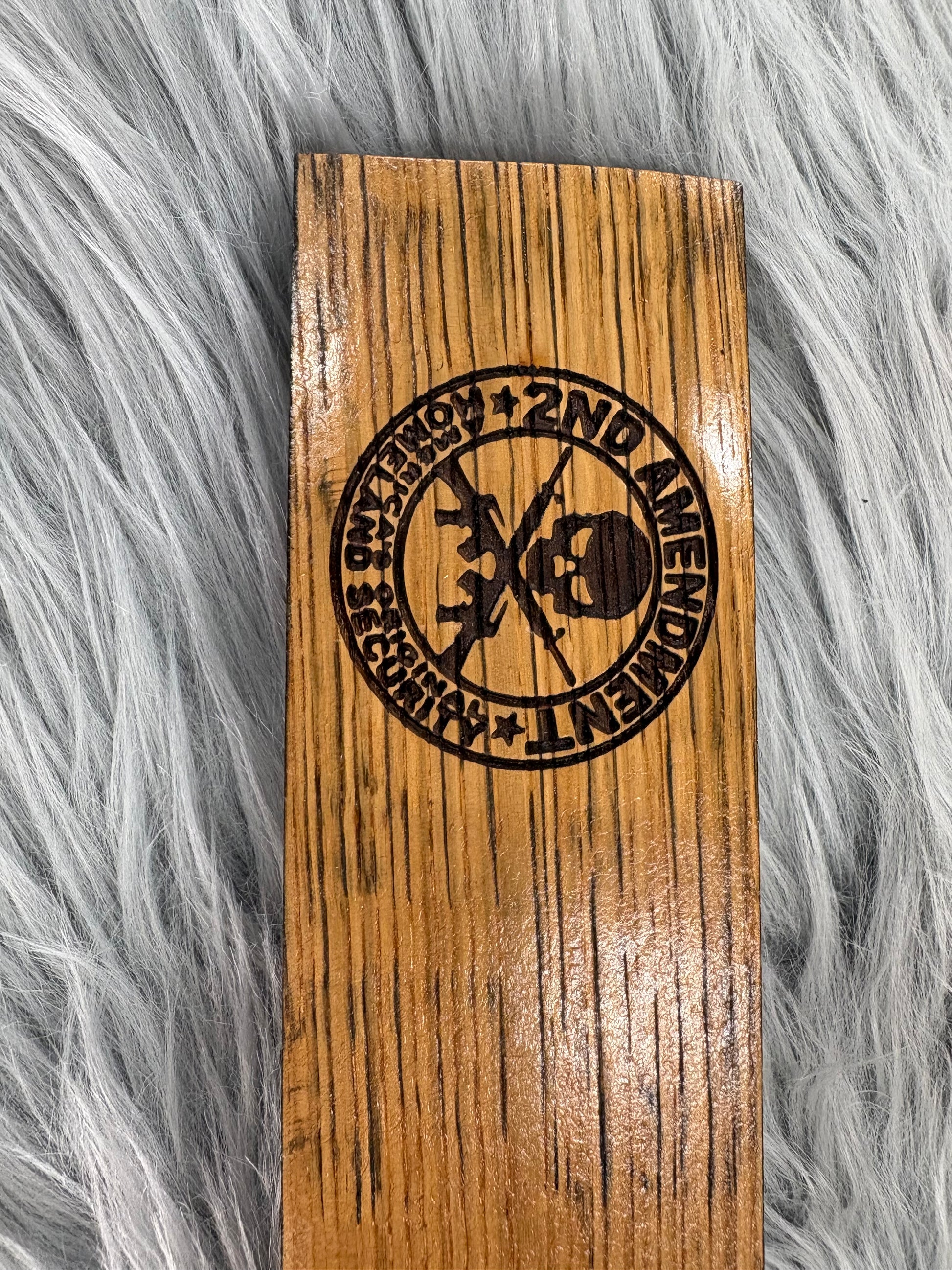Whiskey Barrel Stave Sign – “We Don’t Call 911” | Laser Engraved Patriotic Decor