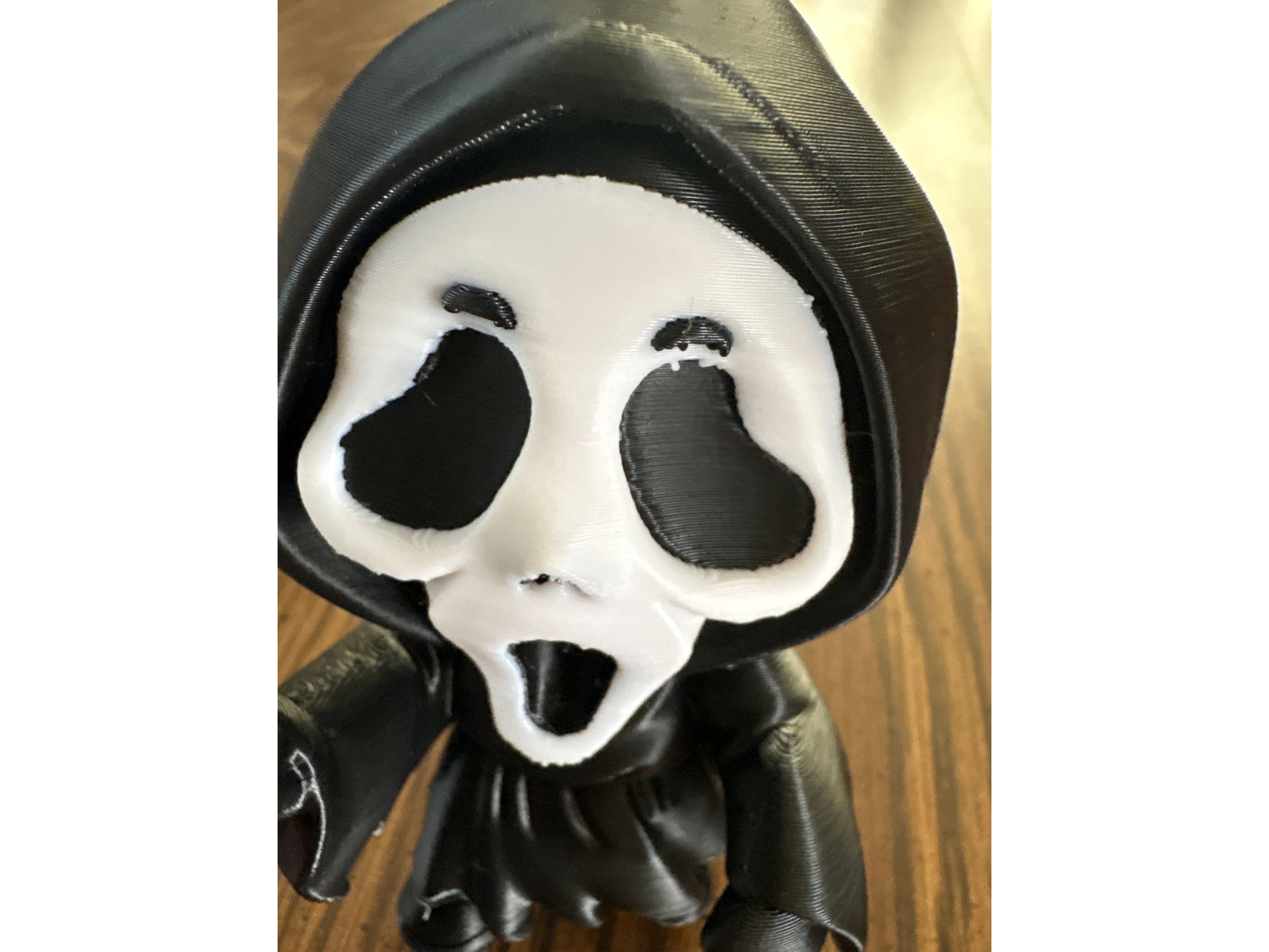 3D Printed Ghost Face Horror Figure – Halloween Decor, Horror Movie Collectible, Scream Inspired