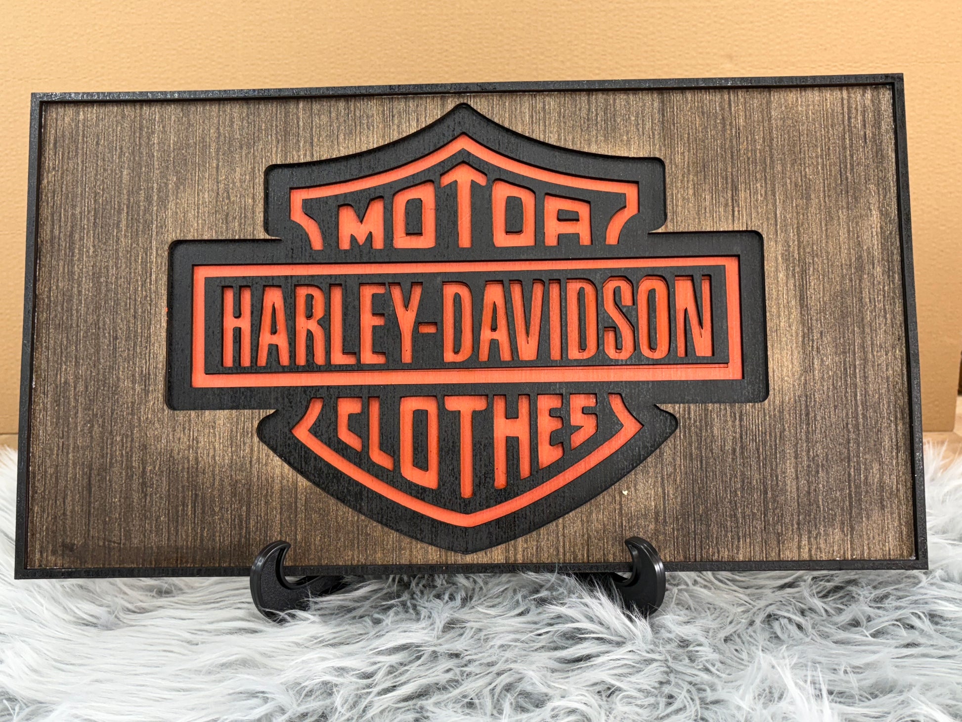 Harley clothes sign laser engraved