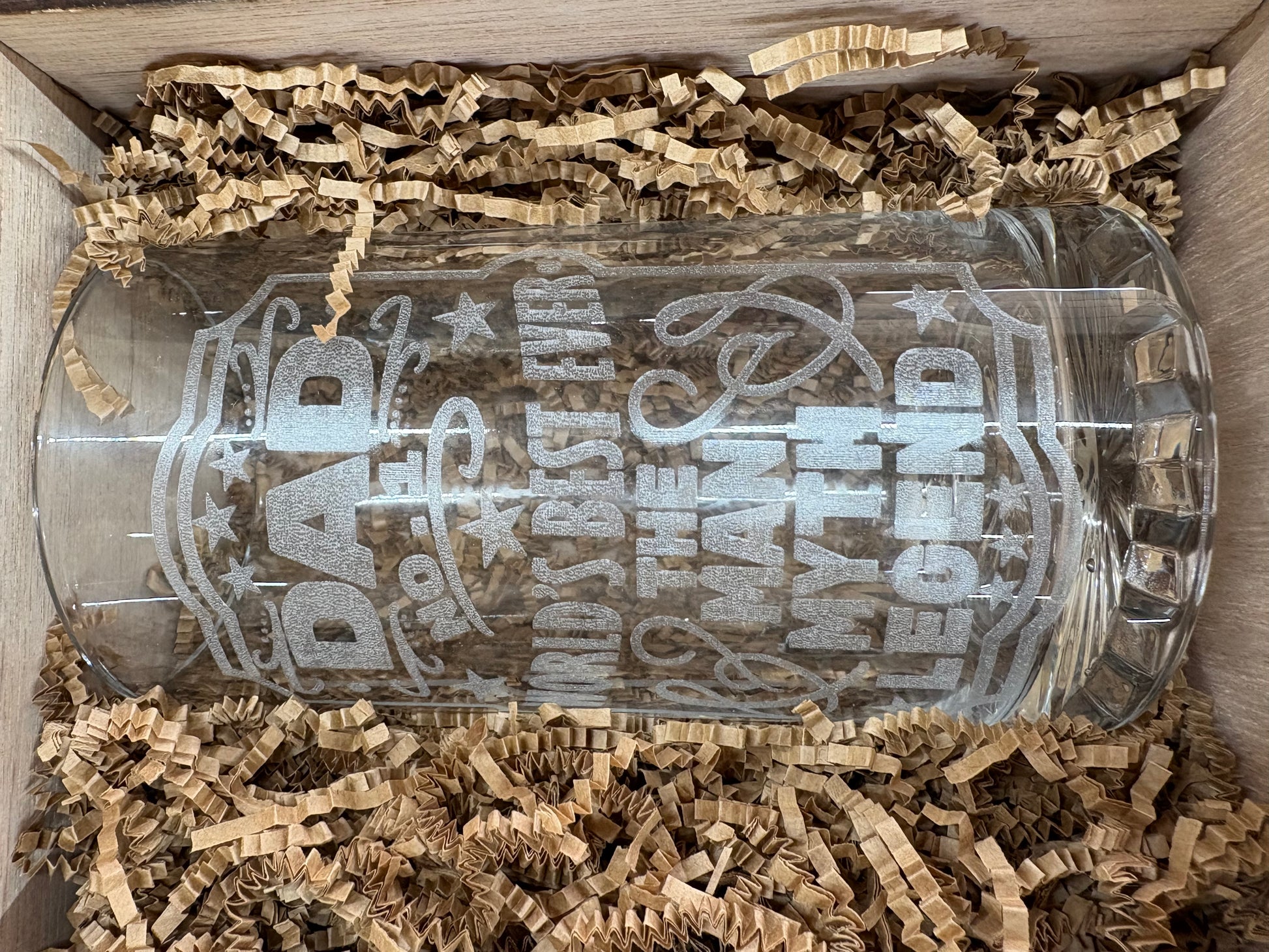 Laser Engraved Beer Mug with Handmade Gift Box – Father’s Day Gift | World's Best Dad, The Man, Myth, Legend – $25