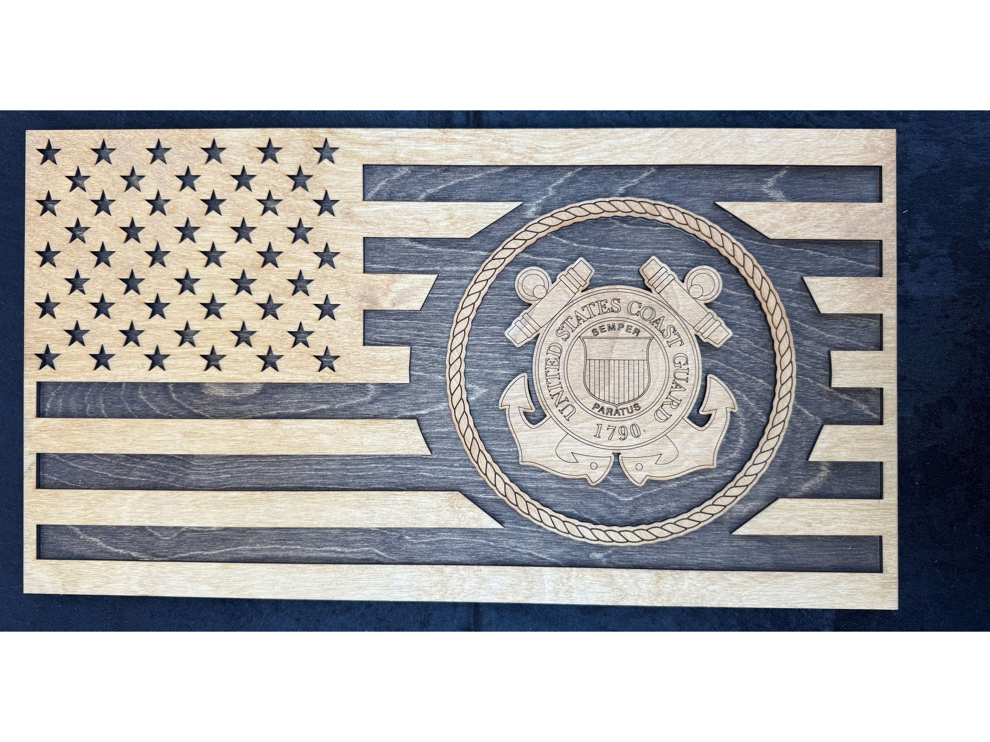 Laser Engraved Military Flag