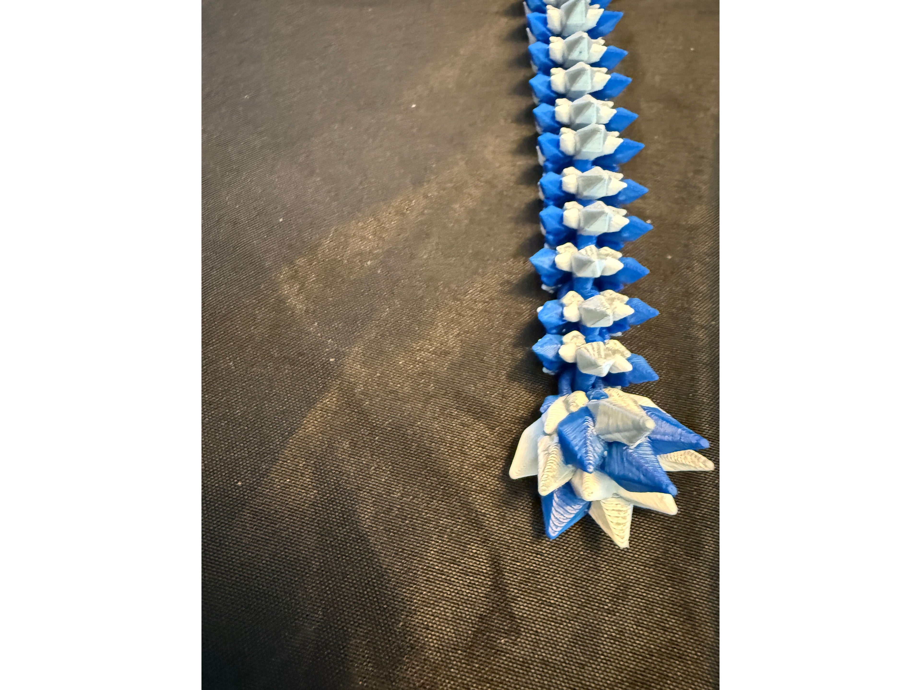 Blue and silver 3D crystal dragon