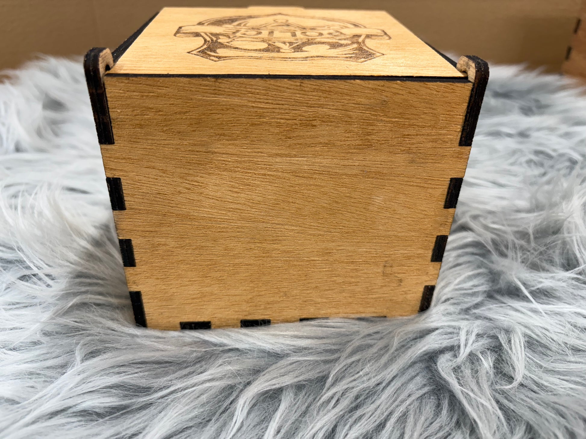 Handmade Police Whiskey Glass Box Set with Laser Engraved Slate Coaster | Thin Blue Line Gift | 5x5x4.5