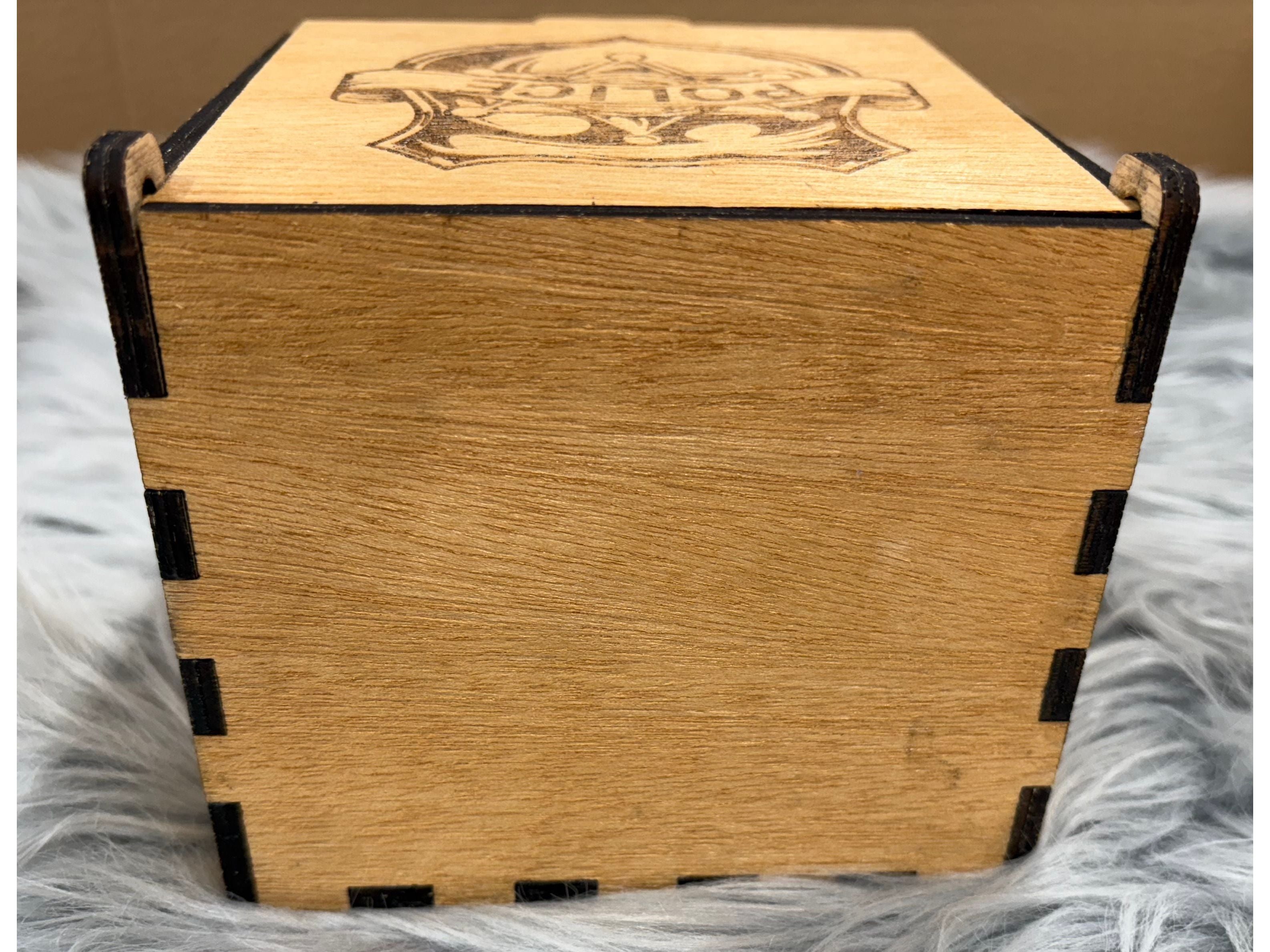 Handmade Police Whiskey Glass Box Set with Laser Engraved Slate Coaster | Thin Blue Line Gift | 5x5x4.5