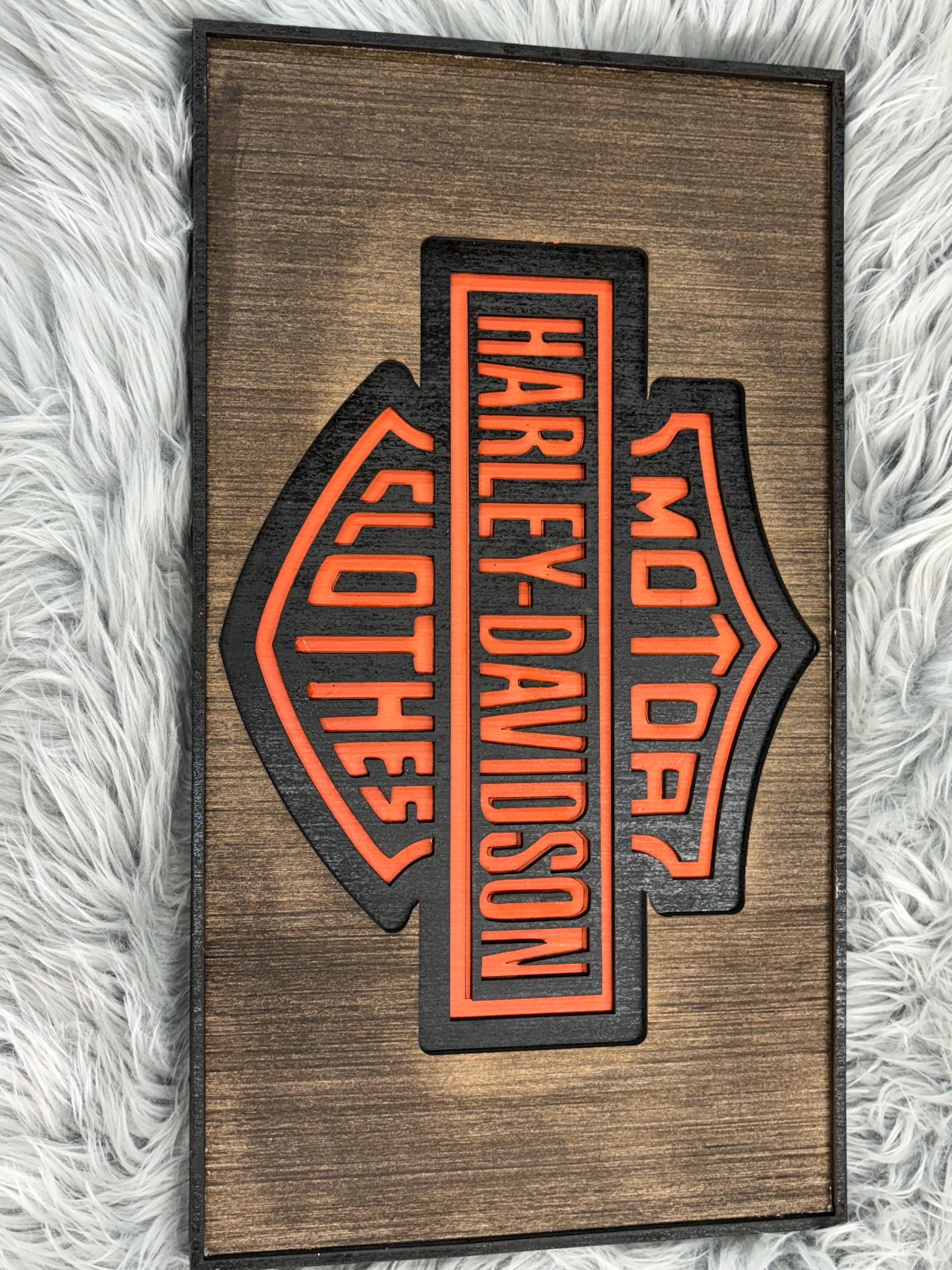 Harley clothes sign laser engraved