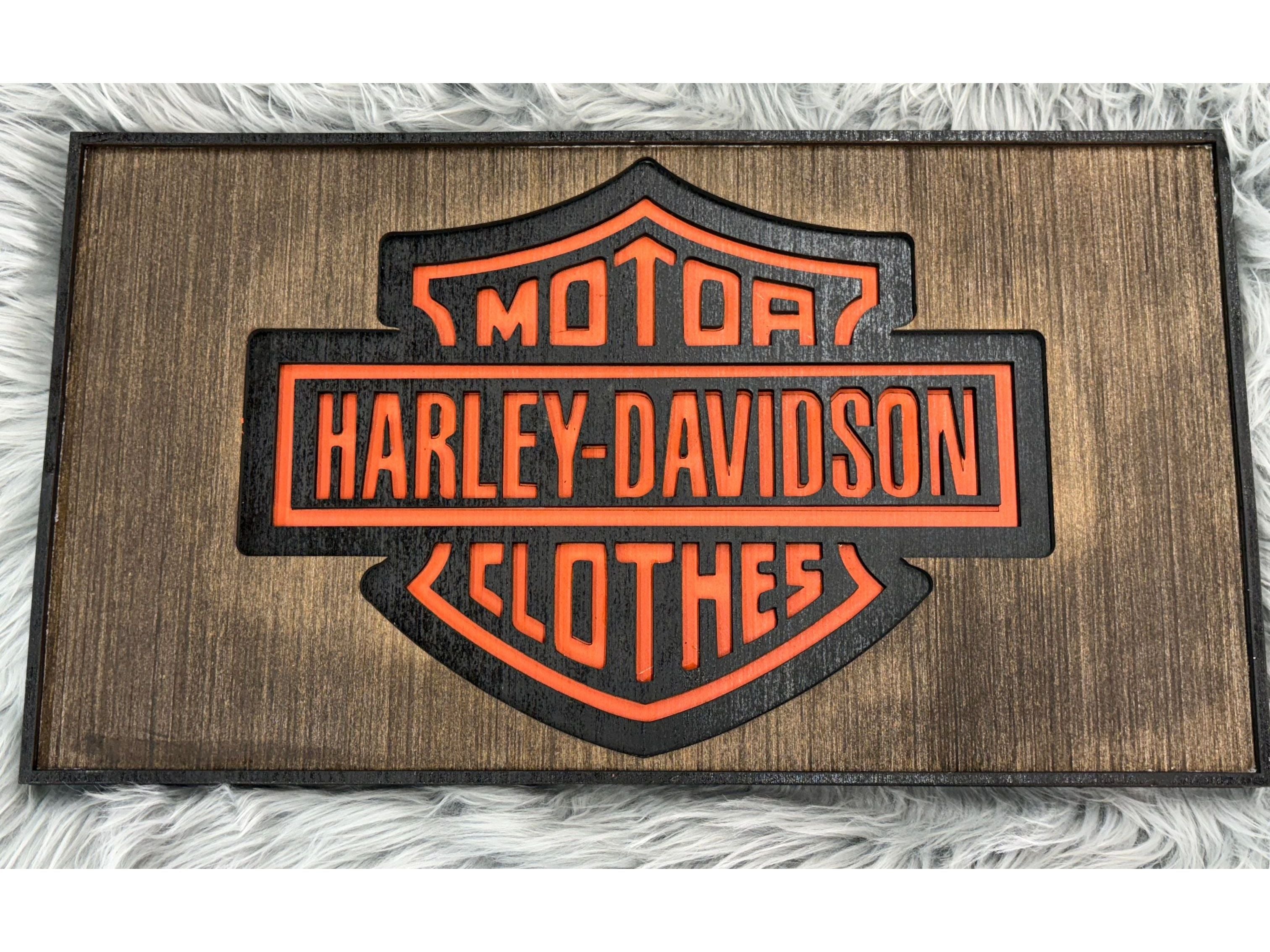 Harley-Davidson Style Wooden Wall Art